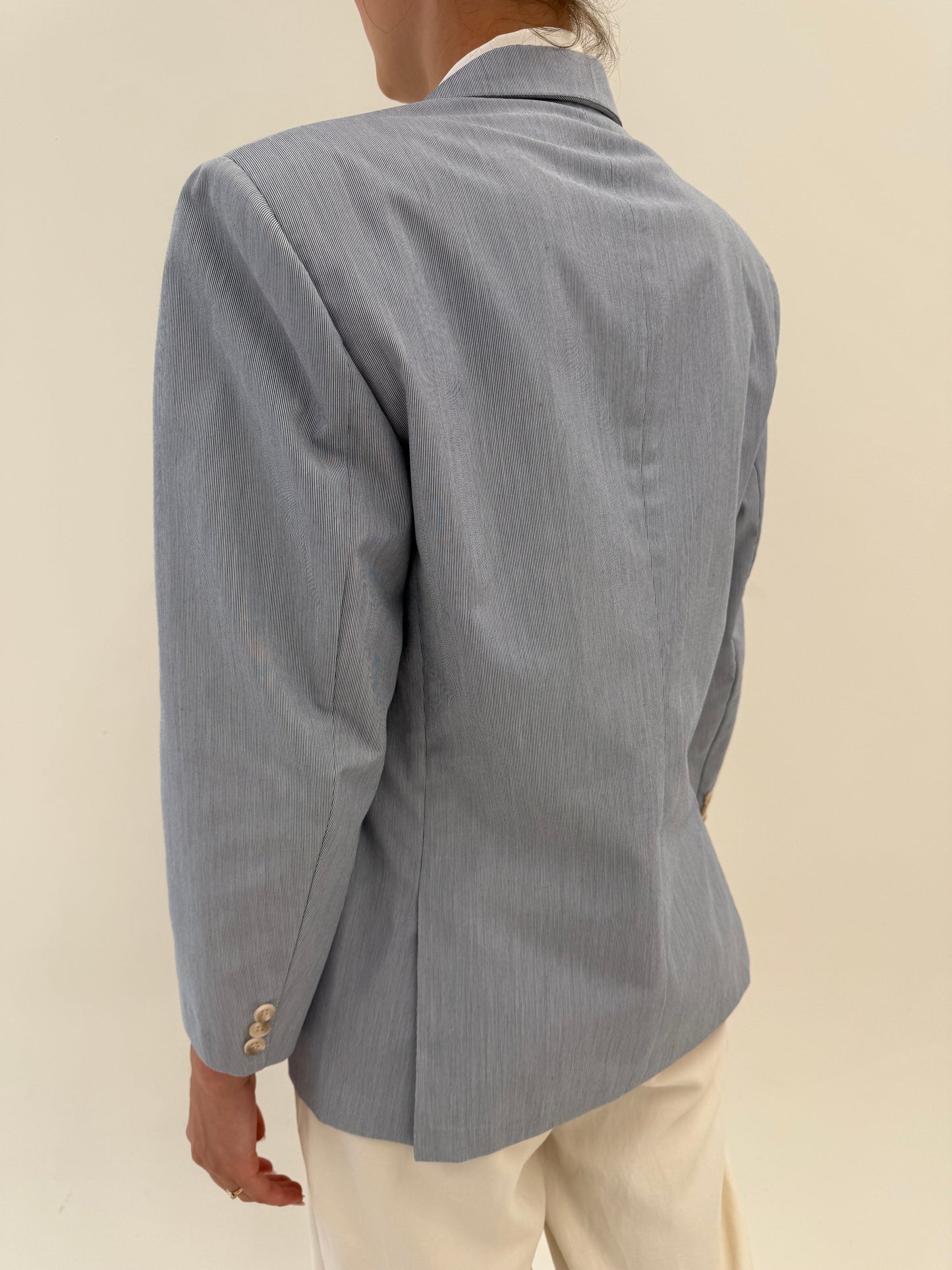 Sacou Burberry de vară baby blue petite în croi actual