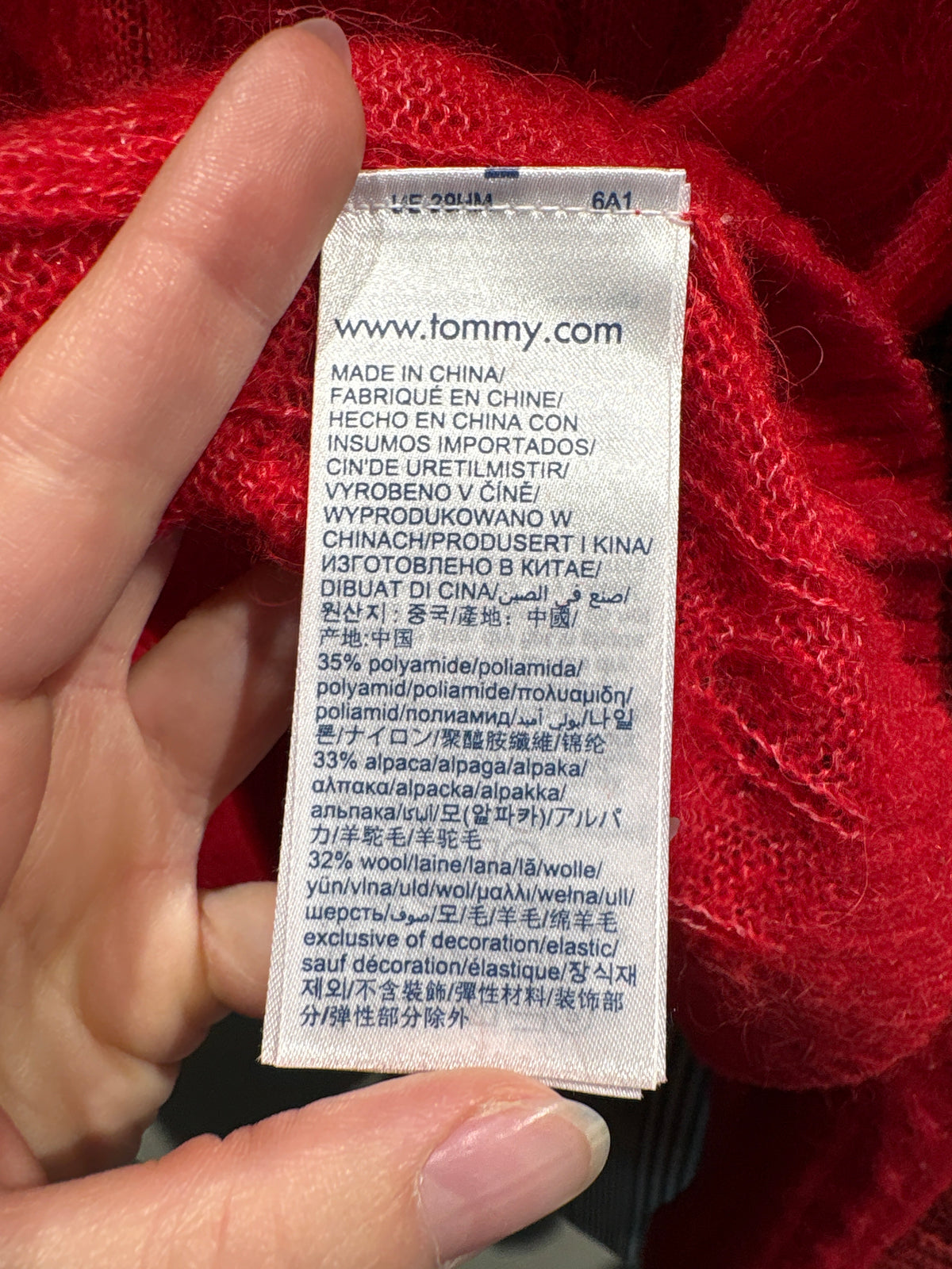 Pulover Tommy Hilfiger cu torsade din lana cu alpaka