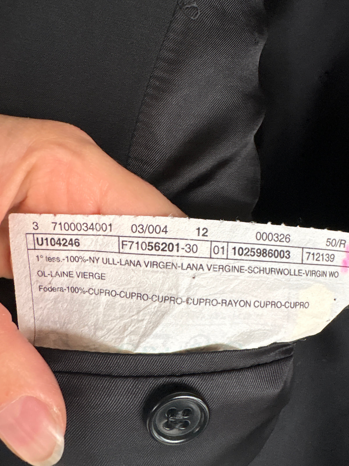 Sacou Valentino vintage nou cu eticheta din lana extrafina și nasturi metalici aurii
