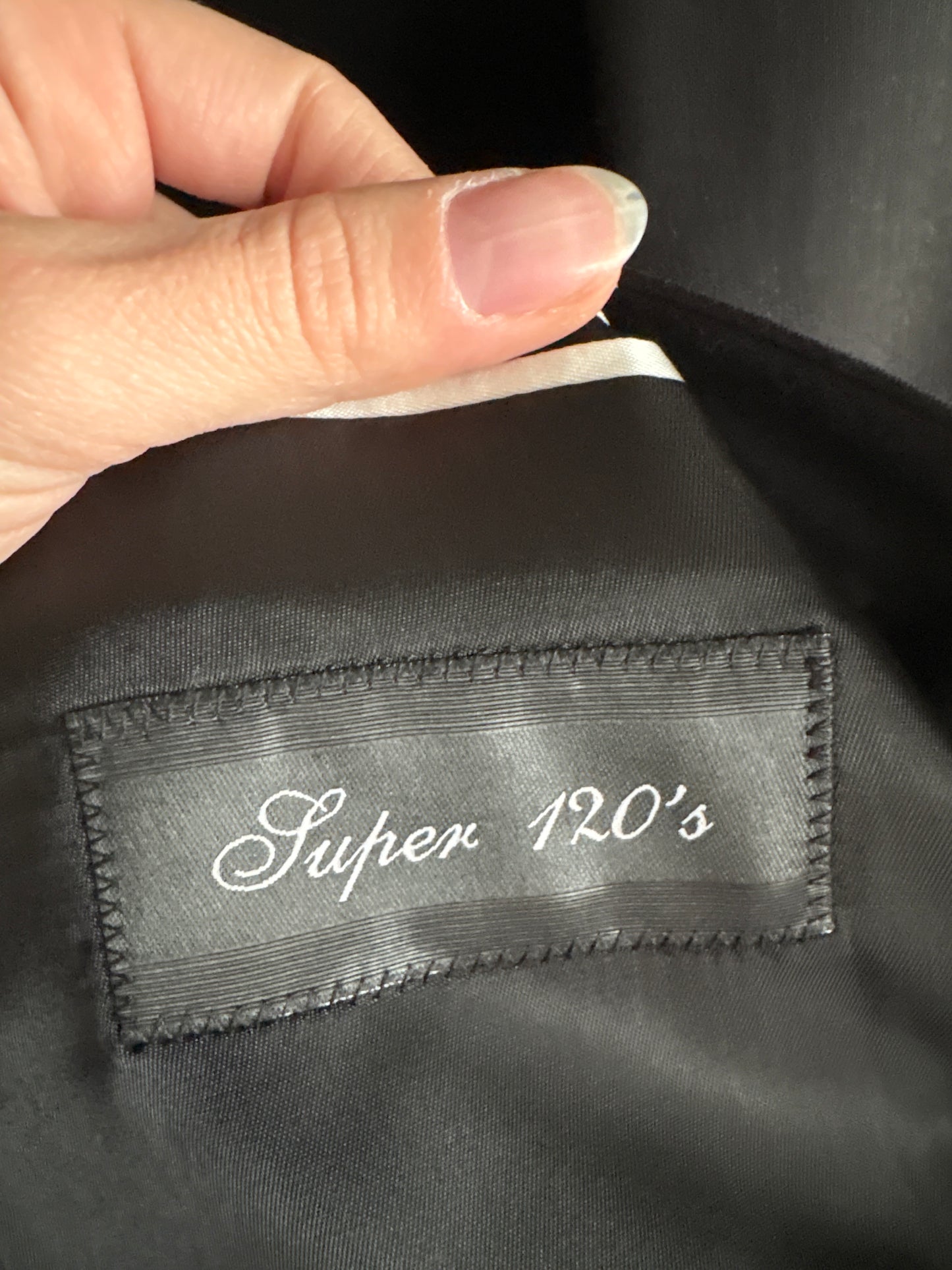 Sacou negru luxury de ocazie din stofă ultra fină super 120’s cu revere satinate