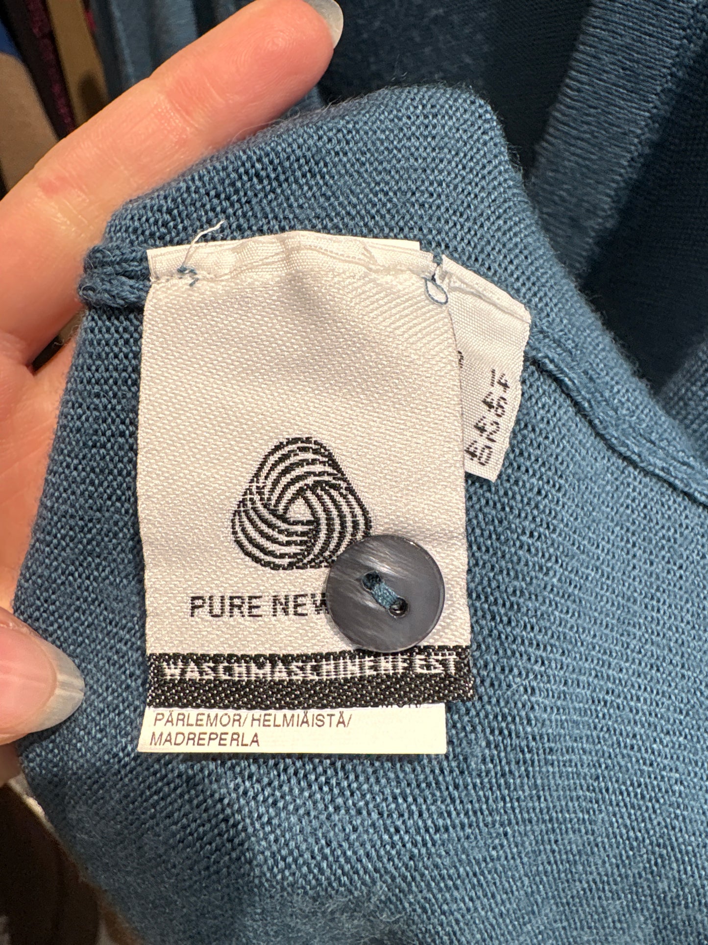 Set din lana merino extrafina pura certificată jeans blue