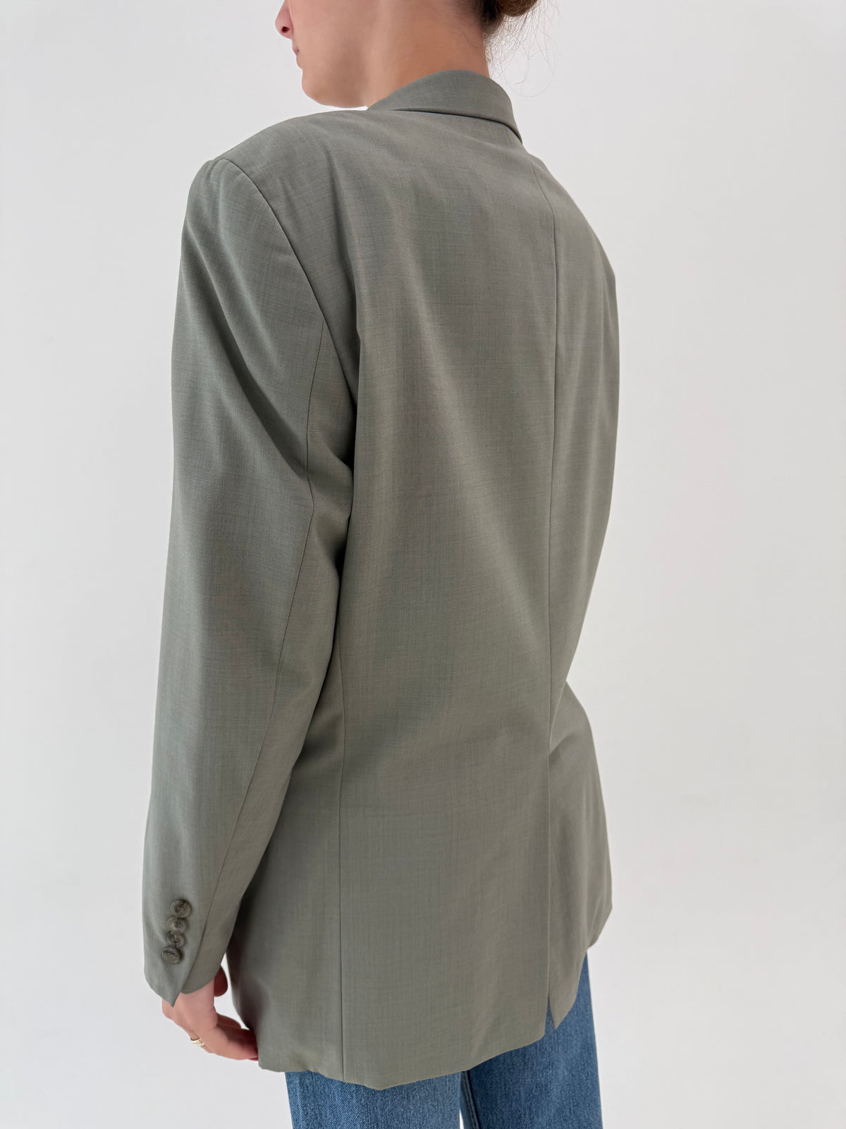 Sacou Hugo Boss Sage green din stofă subțire de lana extrafina tall