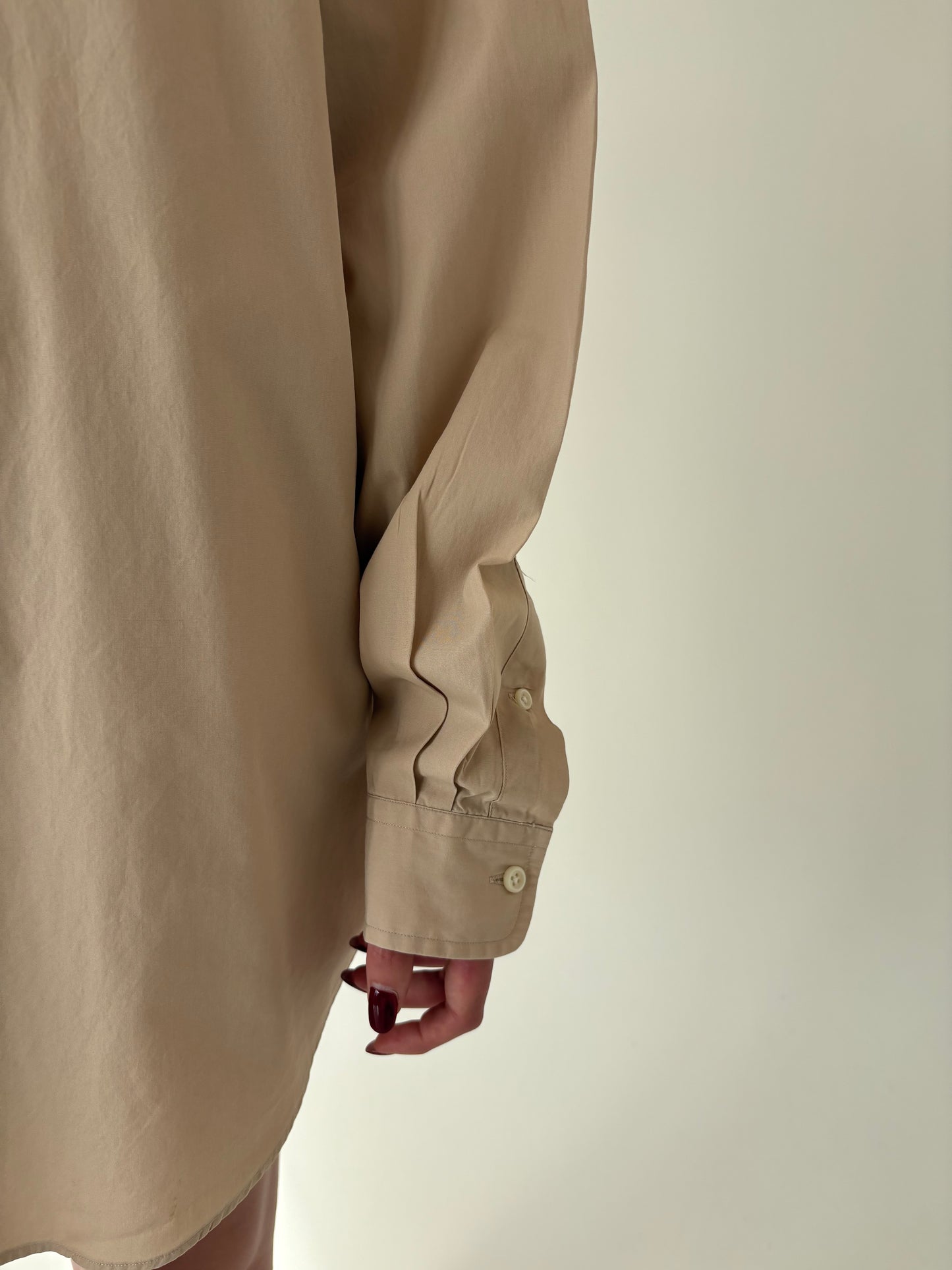 Cămașa camel Ralph Lauren din bumbac plin în croi lejer