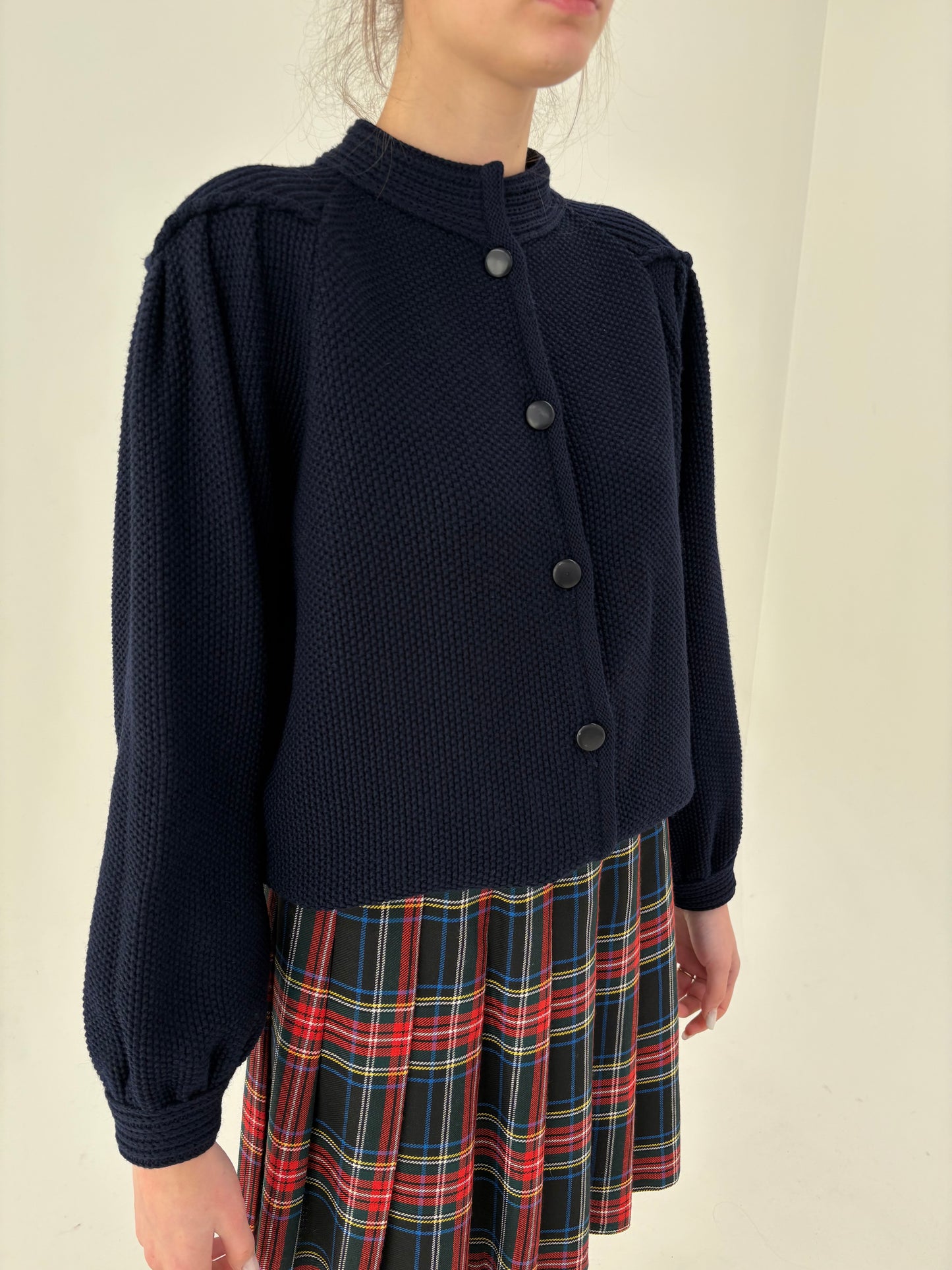 Jacheta vintage cu excepțională din tricot texturat în croi ultra chic retro modern