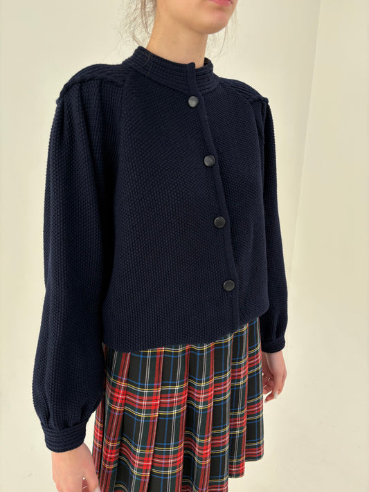 Jacheta vintage cu excepțională din tricot texturat în croi ultra chic retro modern