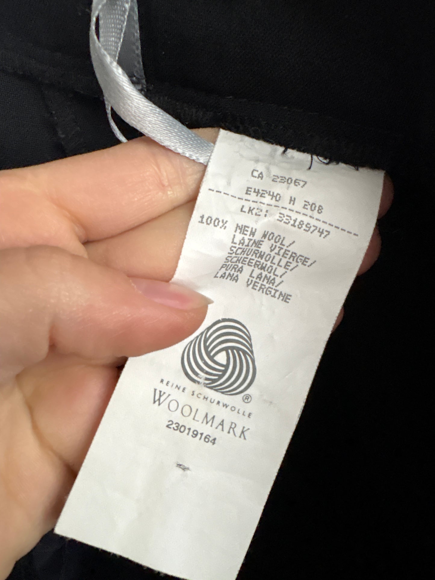 Pantaloni țigaretă cu talie înaltă din lana pura extrafina certificată