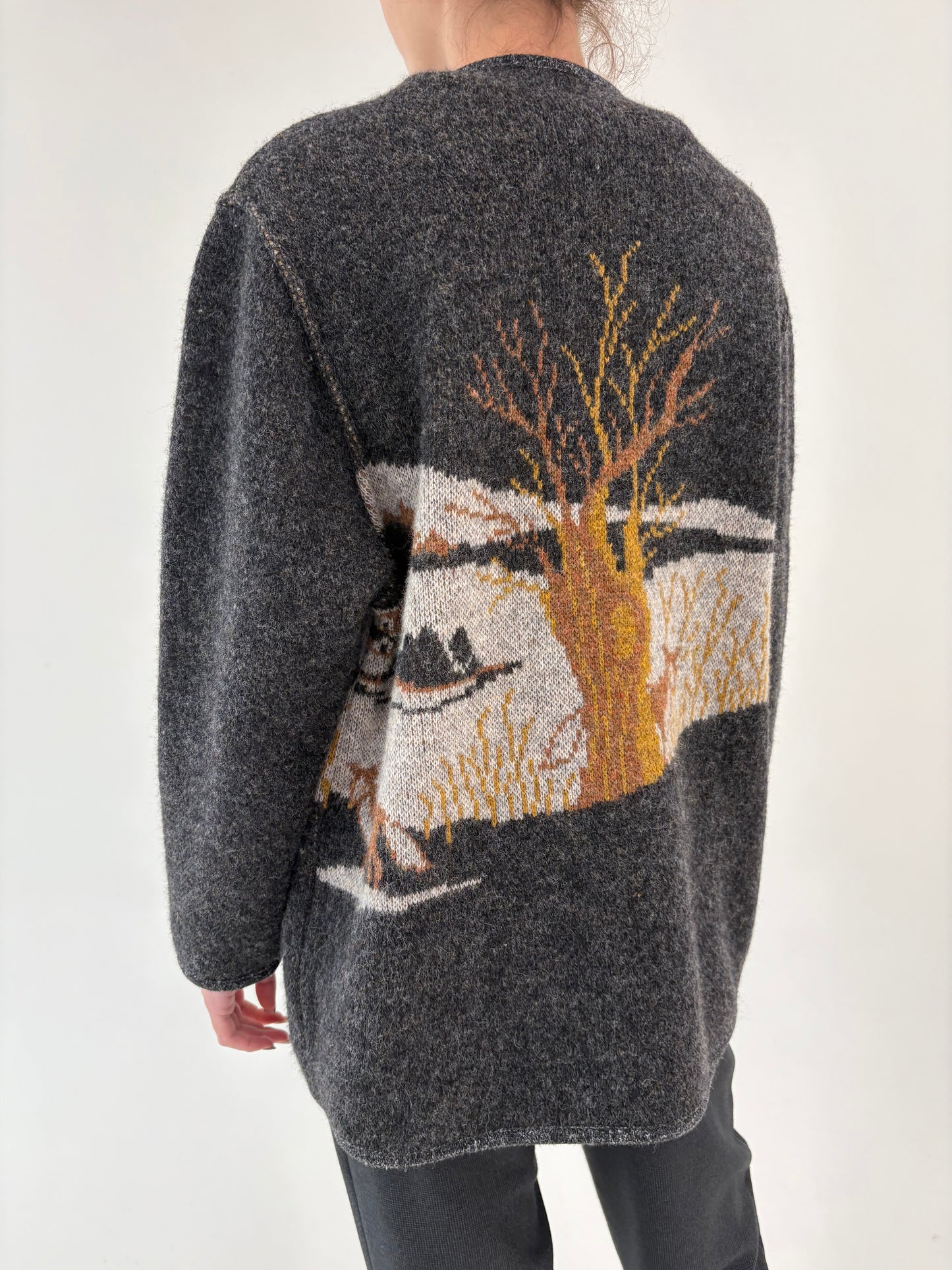 Jacheta vintage din boiled wool gros cu lucrătură superbă