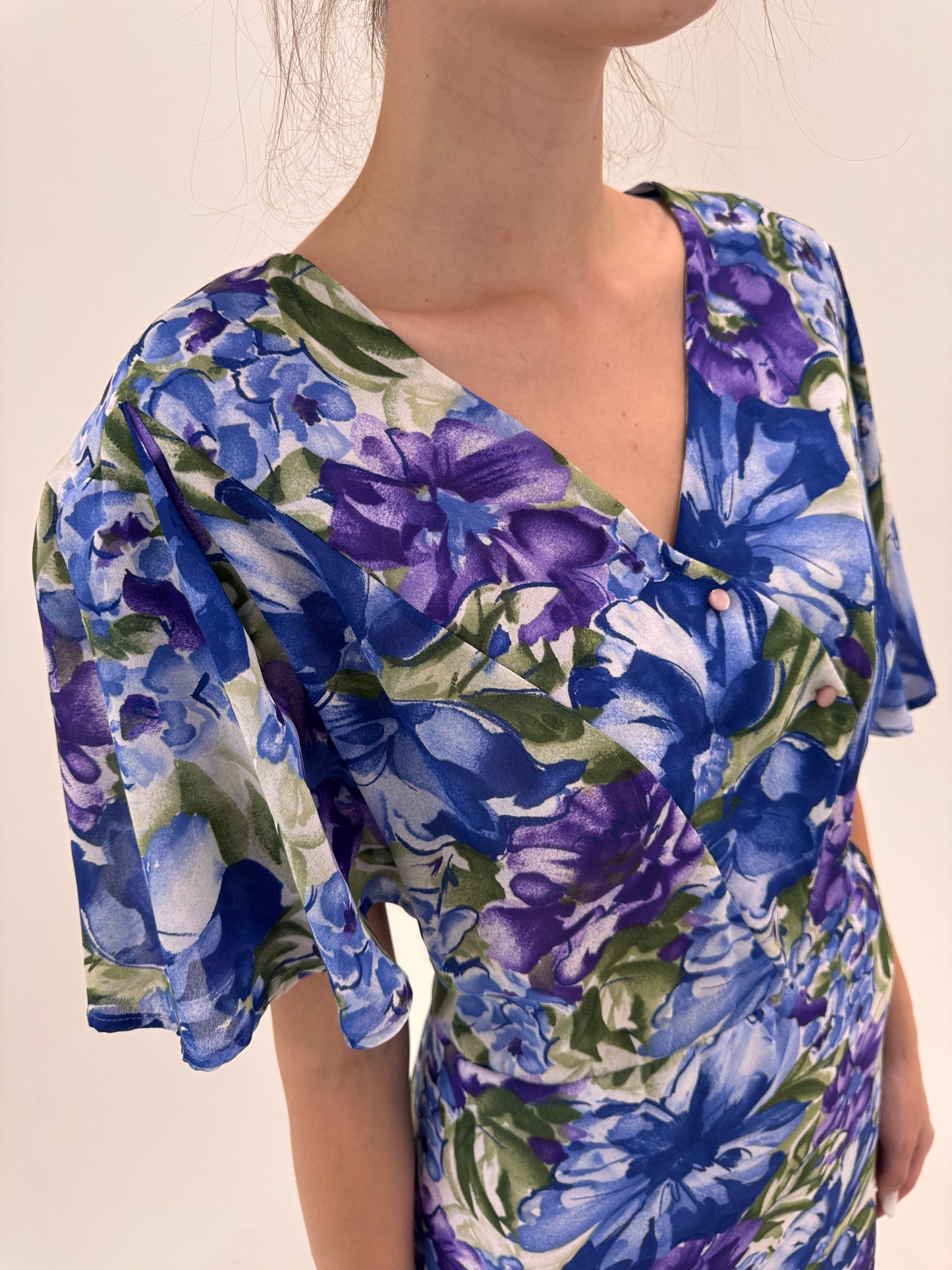 Rochie vintage în culori superbe super vaporoasă cu talie generoasă