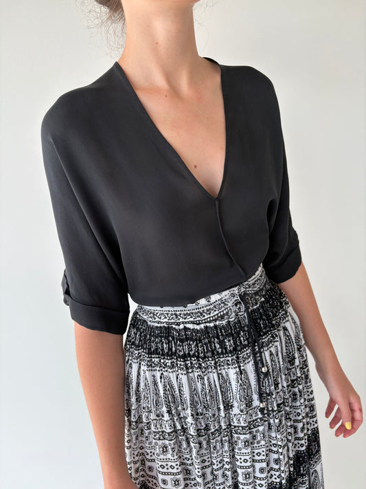 Top de brand luxury Vince din mătase naturală în croi lejer