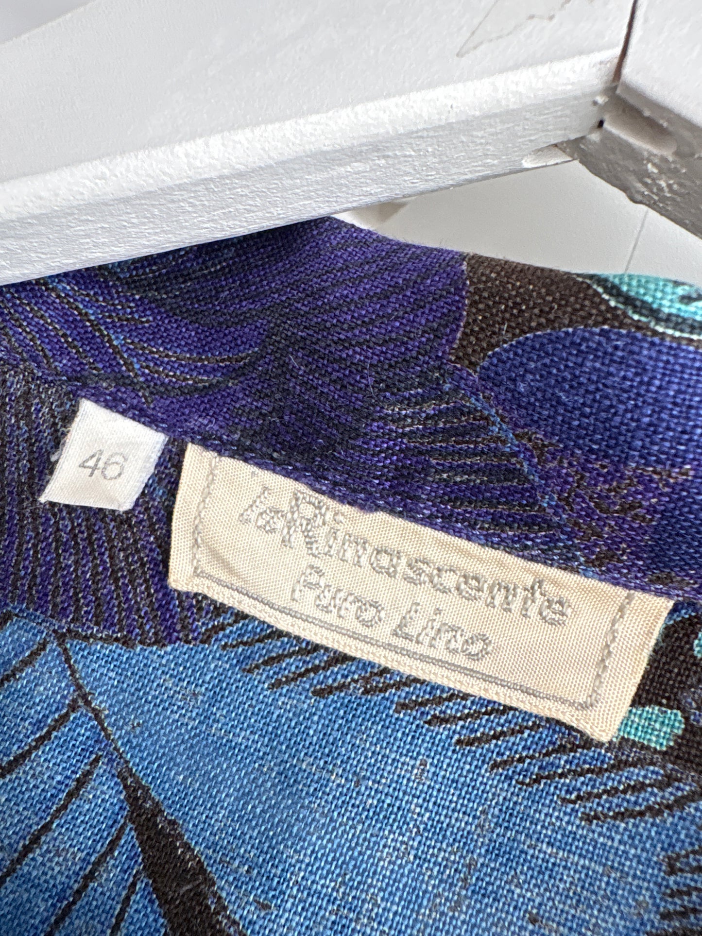 Cămașa italiana vintage din in premo cum print organic în culori superbe