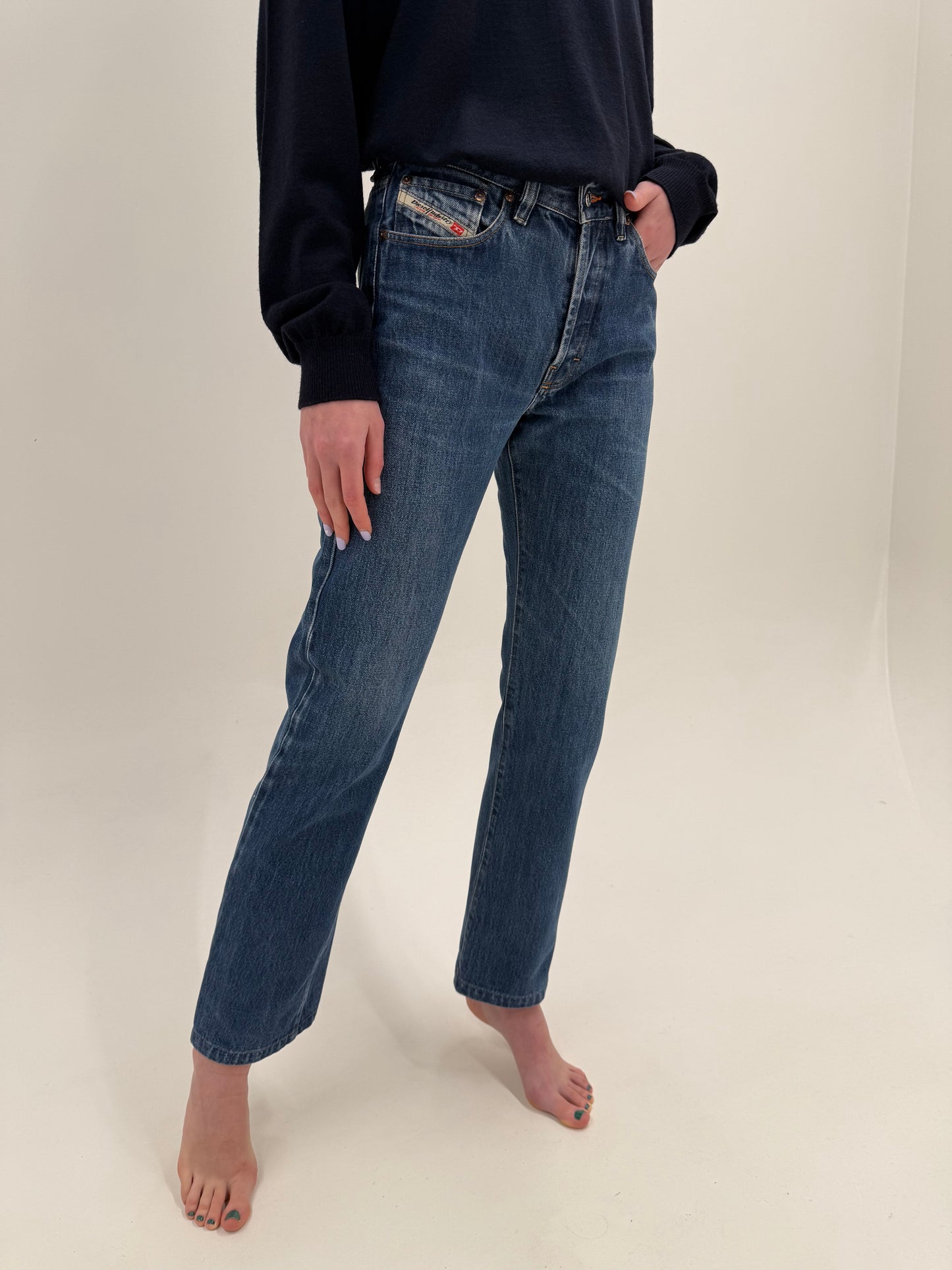 Jeans Diesel tall classic wash din bumbac gros