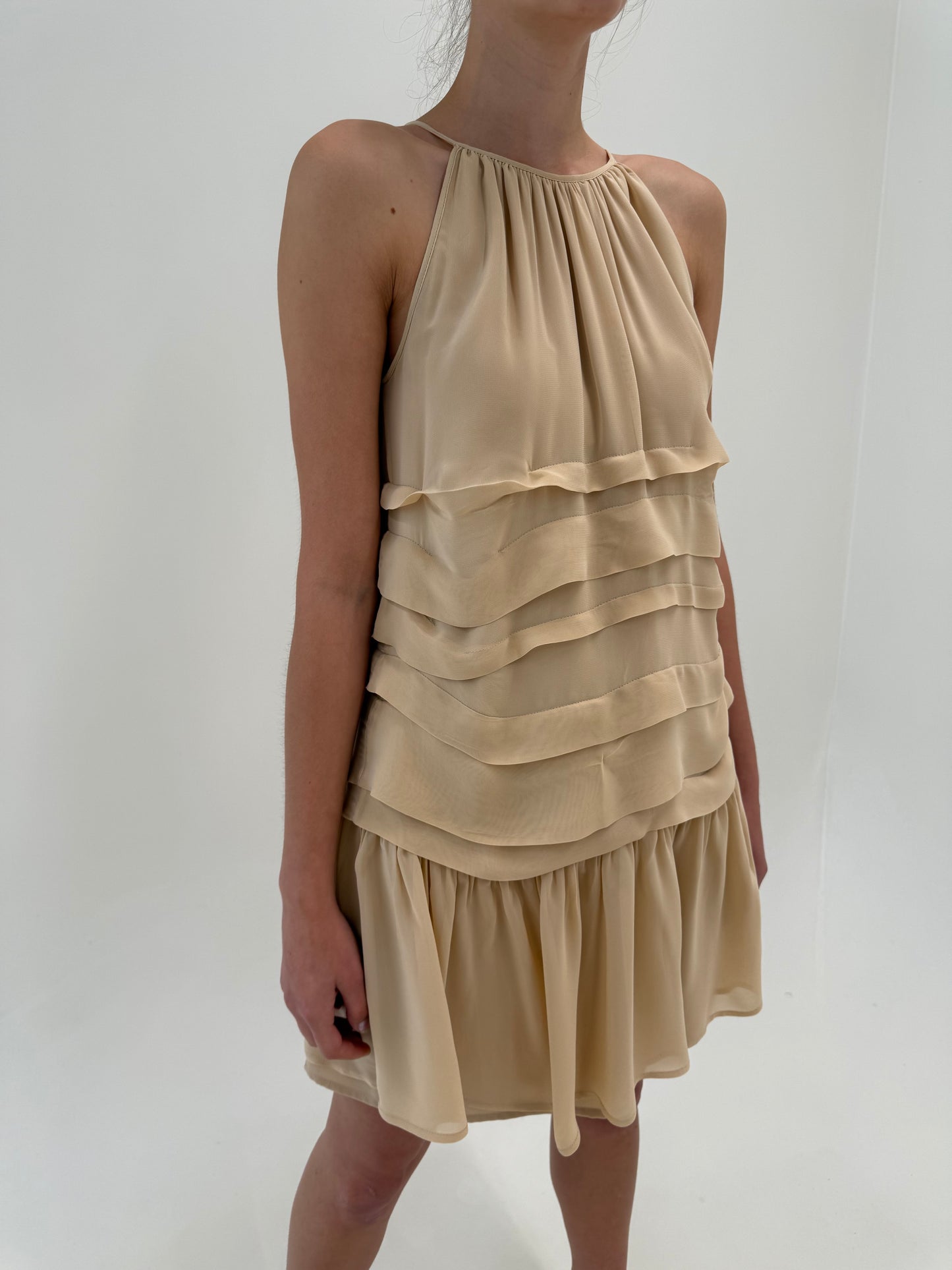 Rochie boho camel de brand super premium italian Twinset de la zi la seară