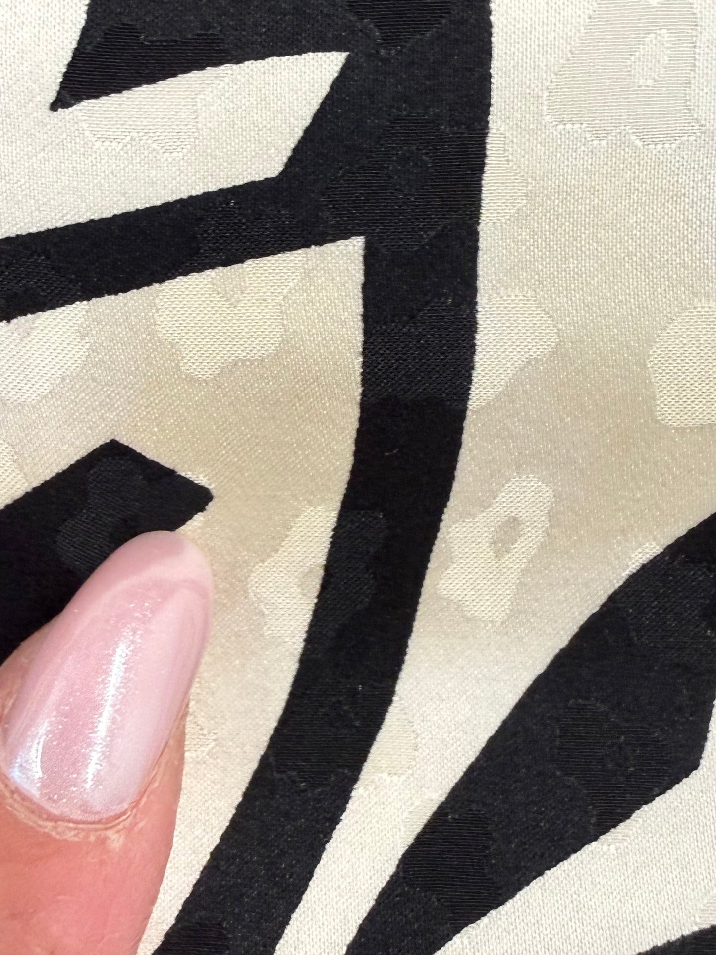 Sacou vintage din mătase naturală cu print alb negru