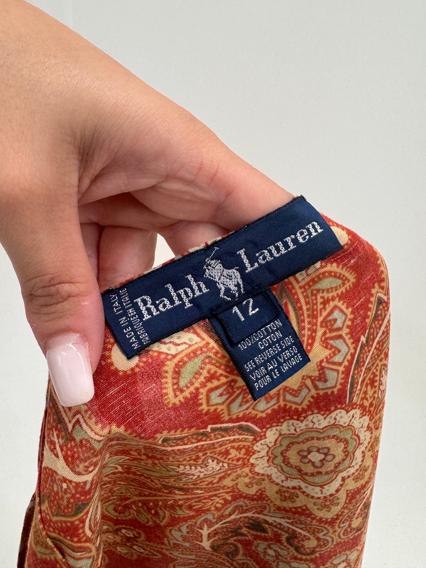 Fustă Ralph Lauren petrecută cin cea mai fină pânză de bumbac cu print paisley