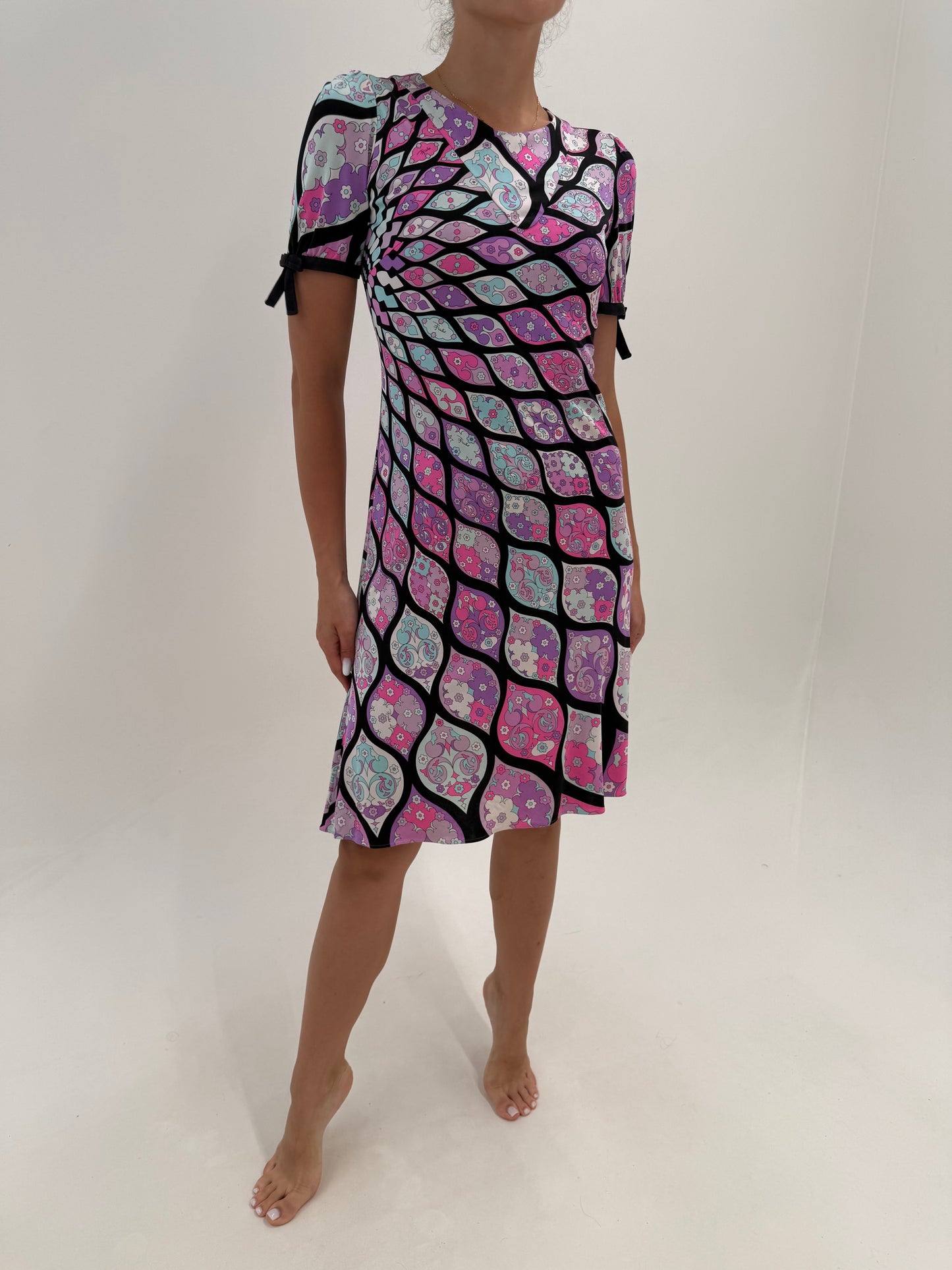 Rochie iconic ultra luxury Emilio Pucci vintage de colecție din mătase naturală