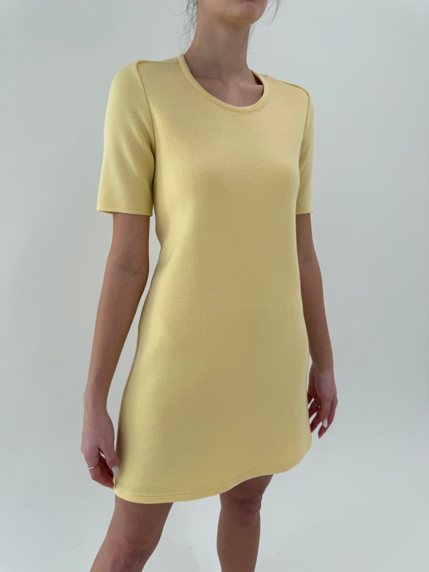 Set butter yellow din primăvară din jerse subțire de lana merino și extrafina