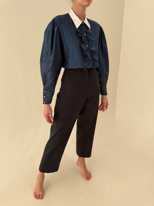 Pantaloni business premium țigaretă din lanita extrafina subțire de primăvară