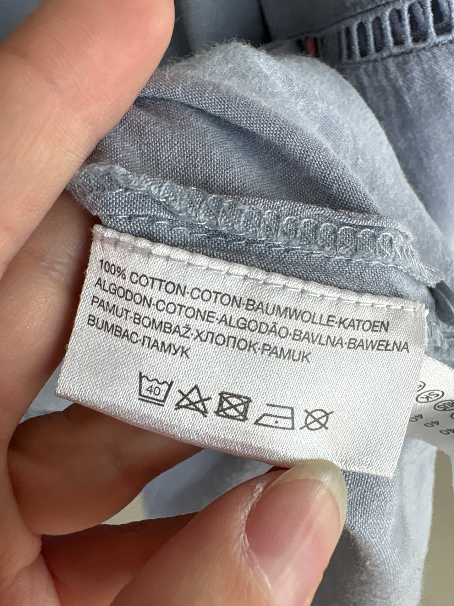 Tunica boho jeans blue din pânză de bumbac moale cu broderie