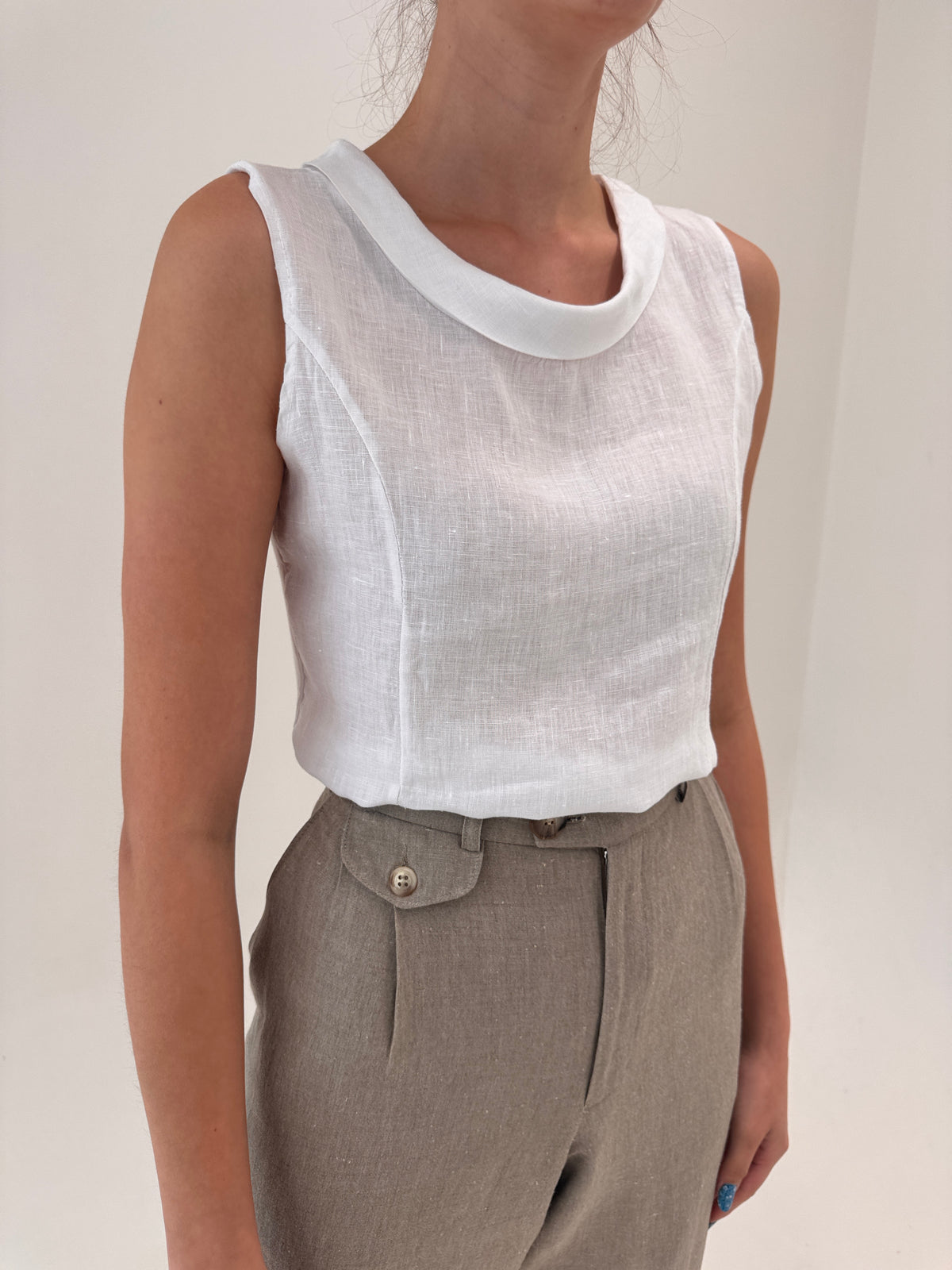 Top italian cambrat din in în croi minimalist ultra confort