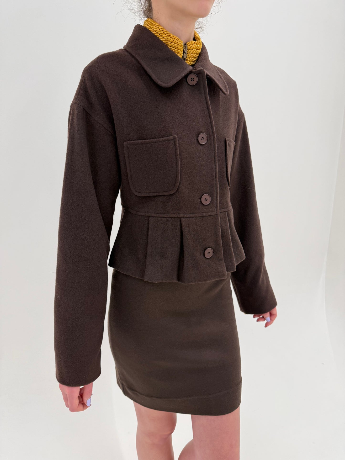 Jacheta Fendi new old stock final de ani 90 nouă cu etichetă din lana cu talie marcată