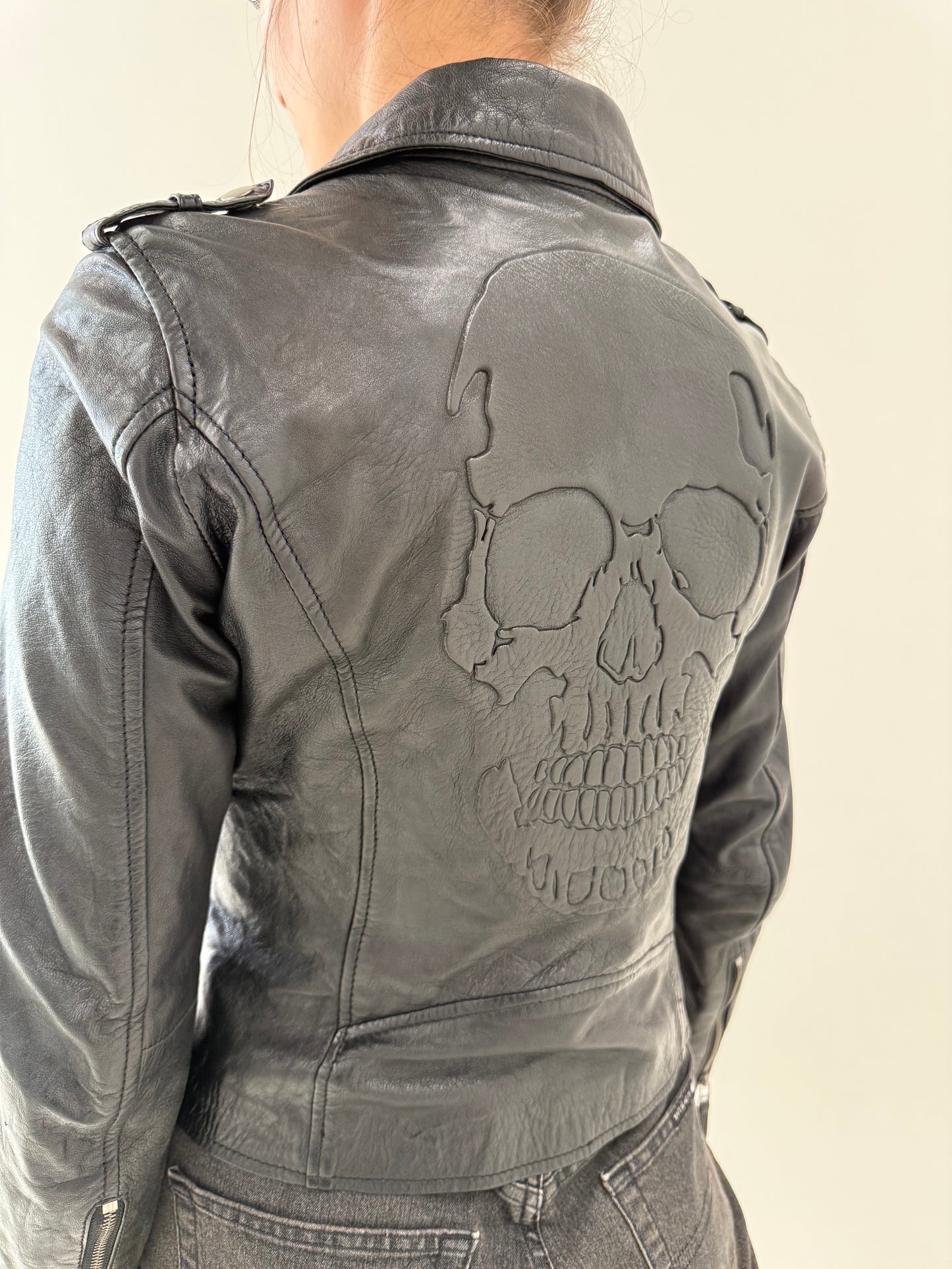 Biker jacket din piele naturală moale