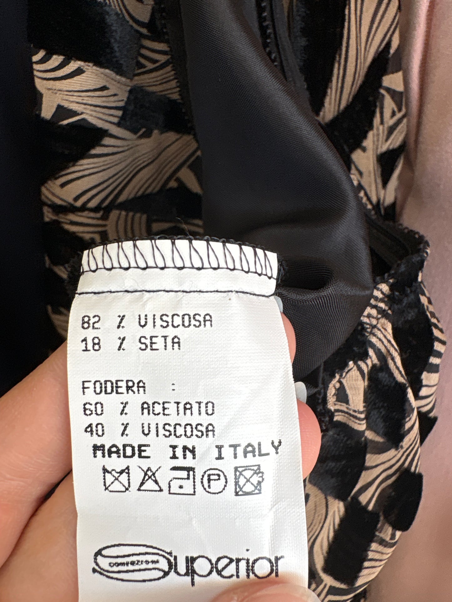 Fustă italiană în bie din mix de mătase naturală cu inserții de catifea