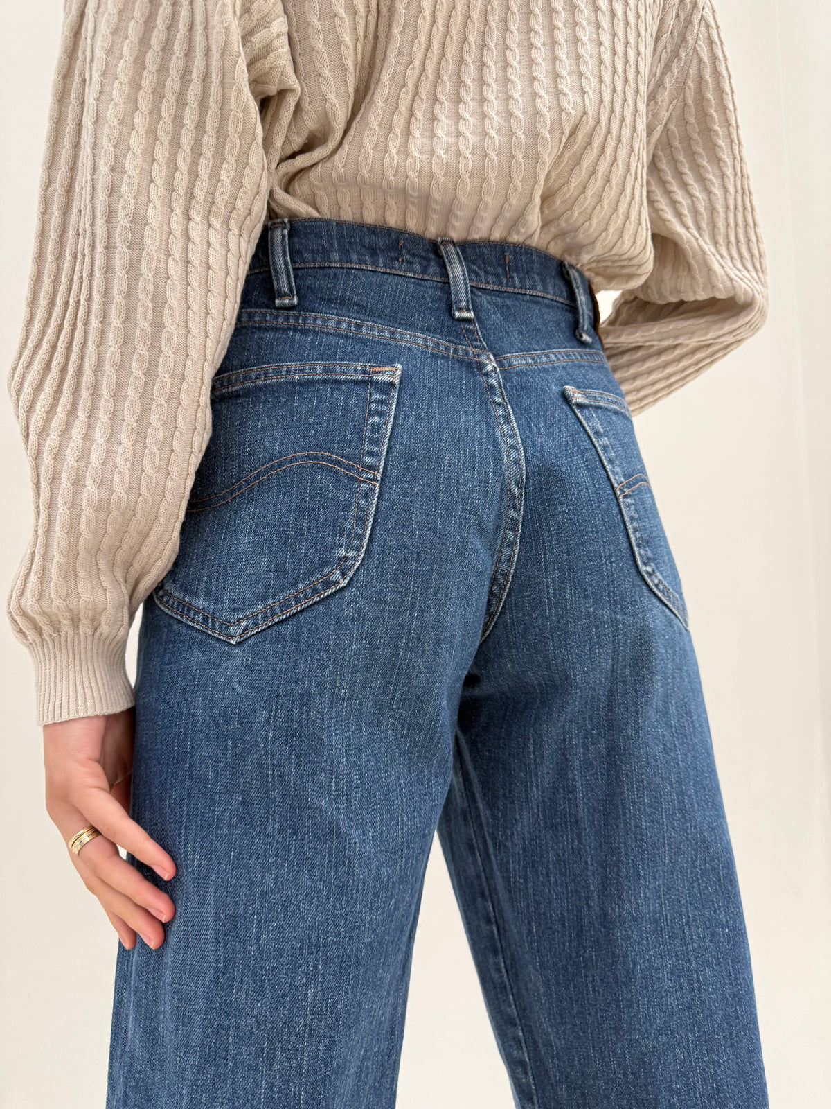Jeans vintage premium relaxed fit din bumbac gros confort classic wash