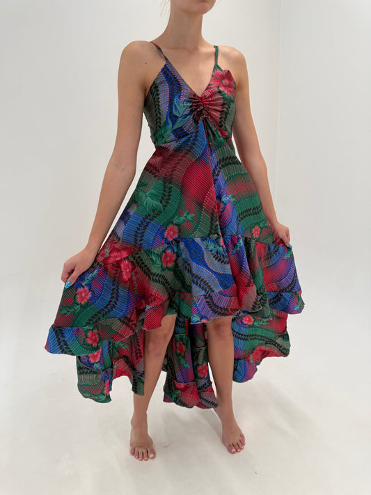 Rochie maxi cu bust reglabil în culori superbe 70% mătase naturală cu spate elastic