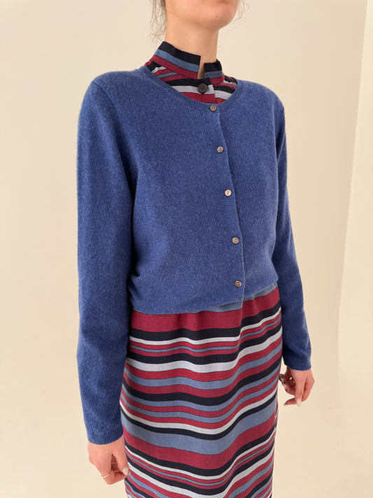 Cardigan din cașmir jeans blue