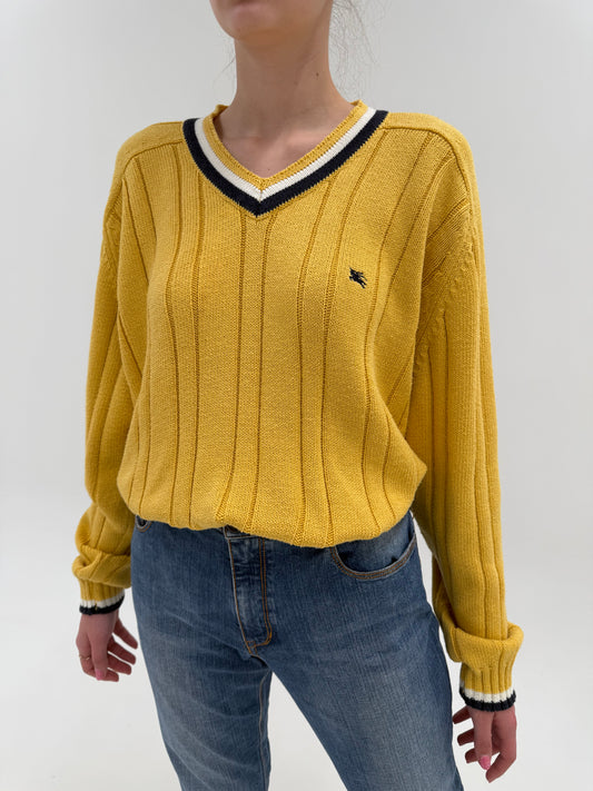 Pulover vintage Burberry tall din bumbac preppy style specific casei