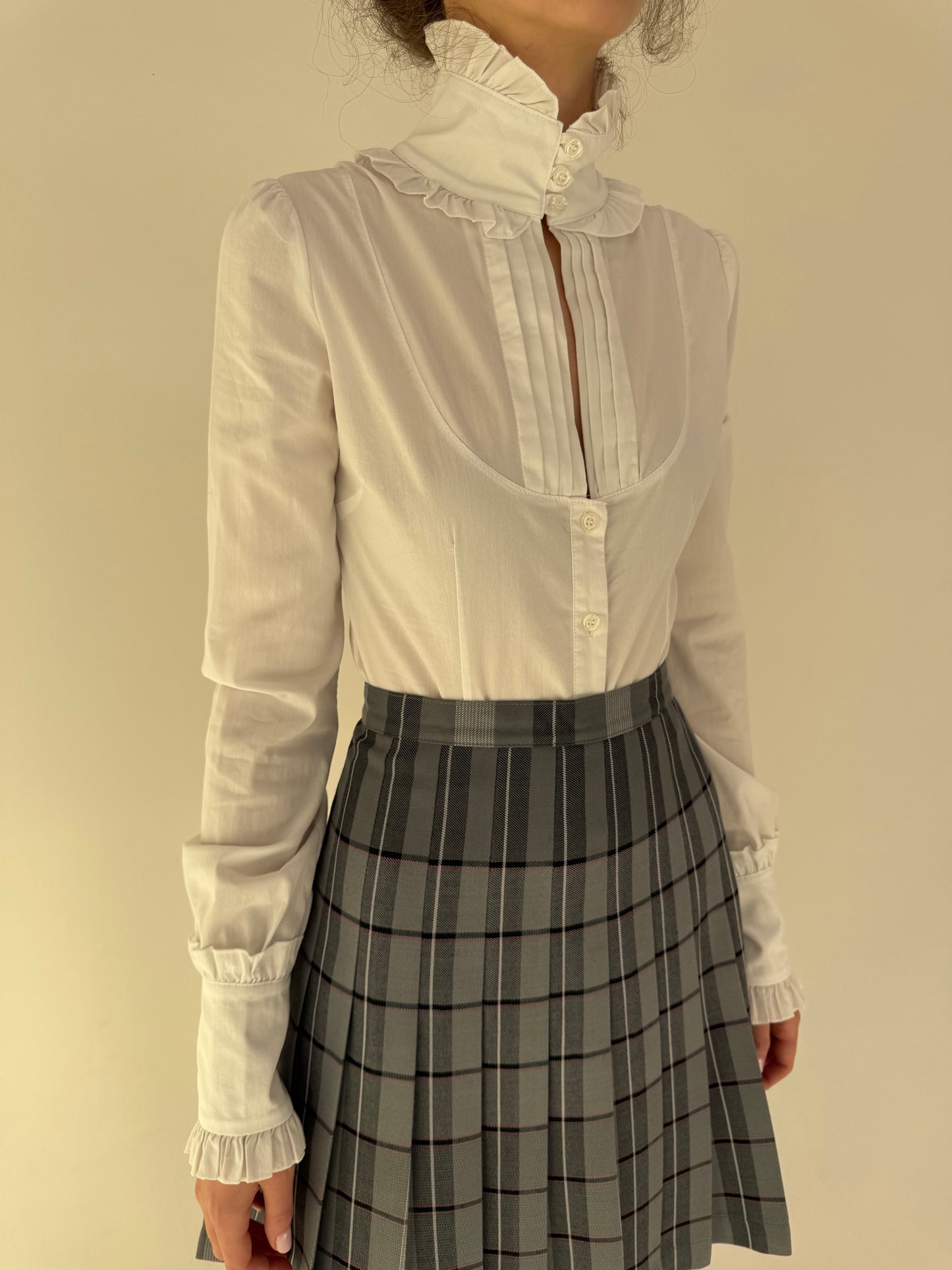 Body tall din poplin de bumbac cu manete ultra înalte