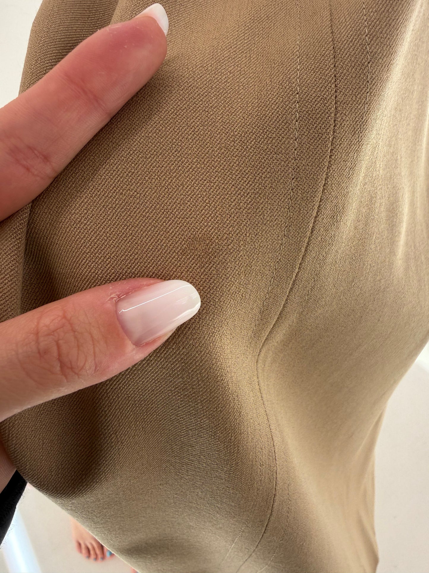 Fustă high end camel din stofă de lana extrafina ușor structurată strech