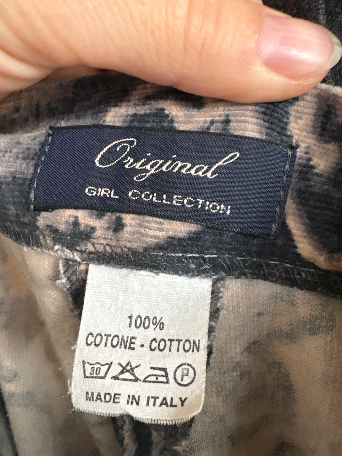 Pantaloni premium din corduroy jeans blue și camel în croi drept