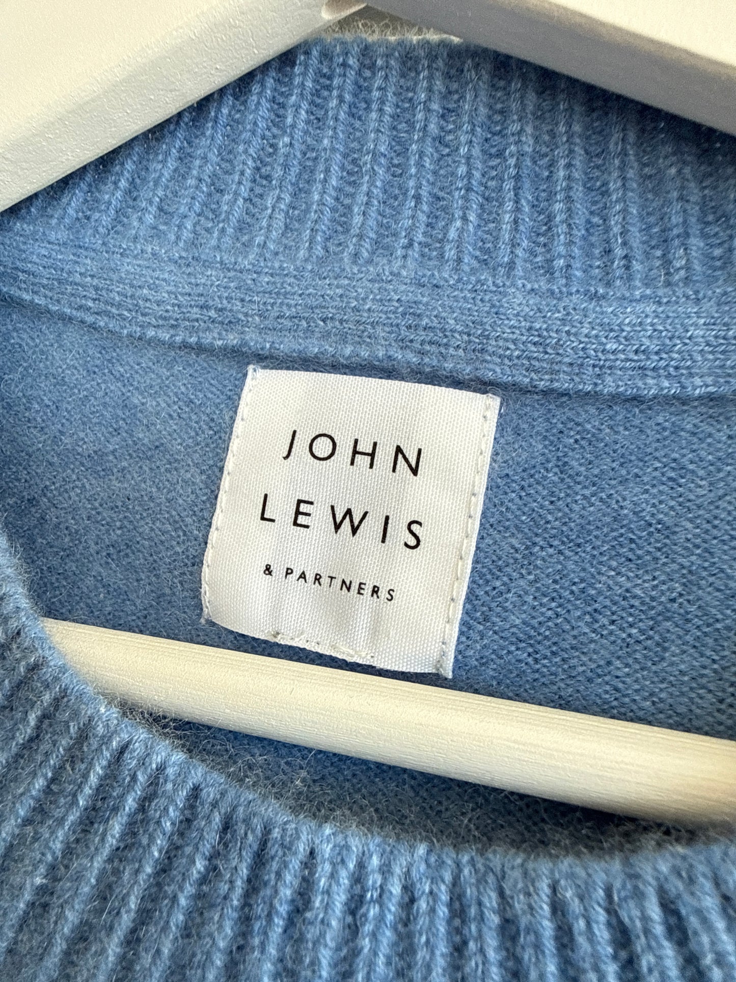 Oulover in croi actual baby blue din cașmir texturat