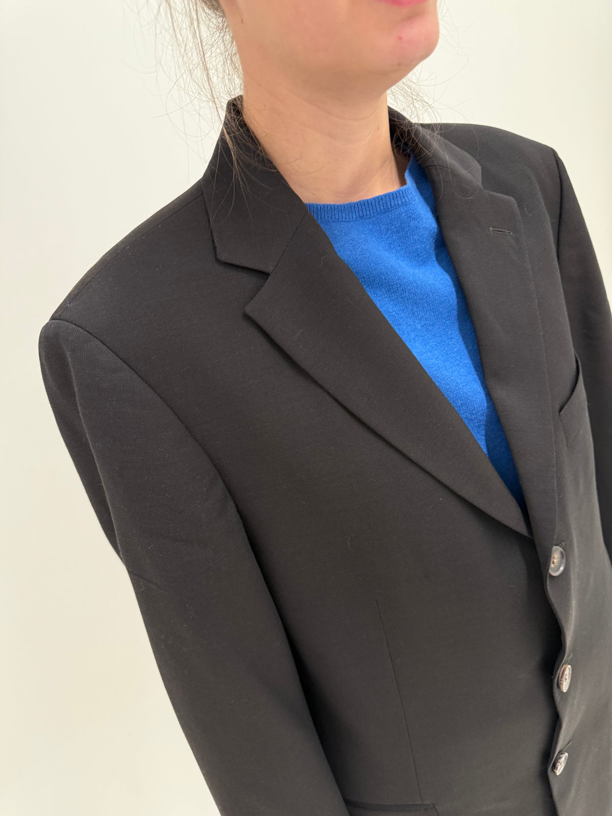 Sacou tall Hugo Boss dark brown din lana extrafina în croi actual