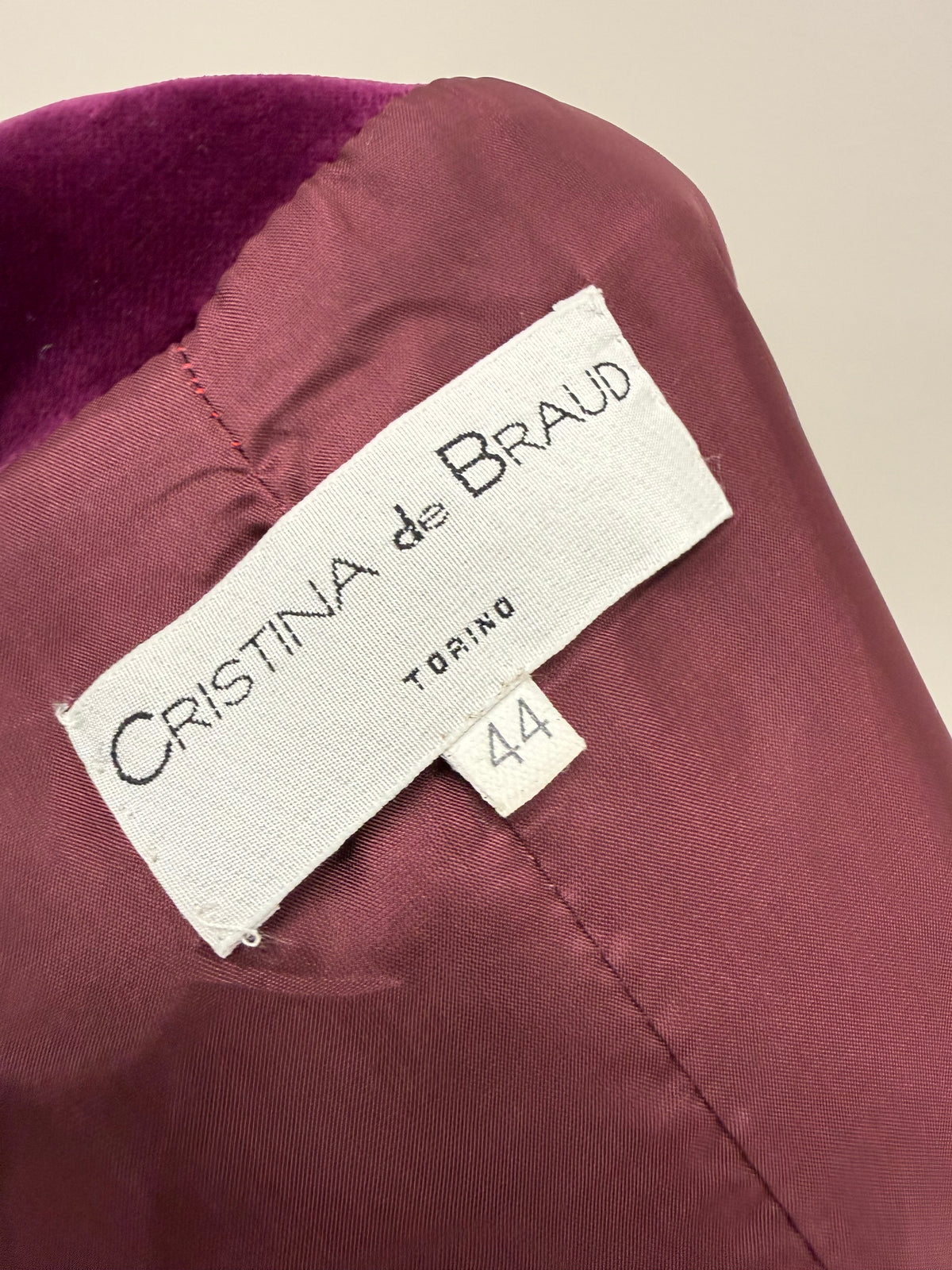 Trench italian de designer din catifea excepțională de bumbac deep magenta