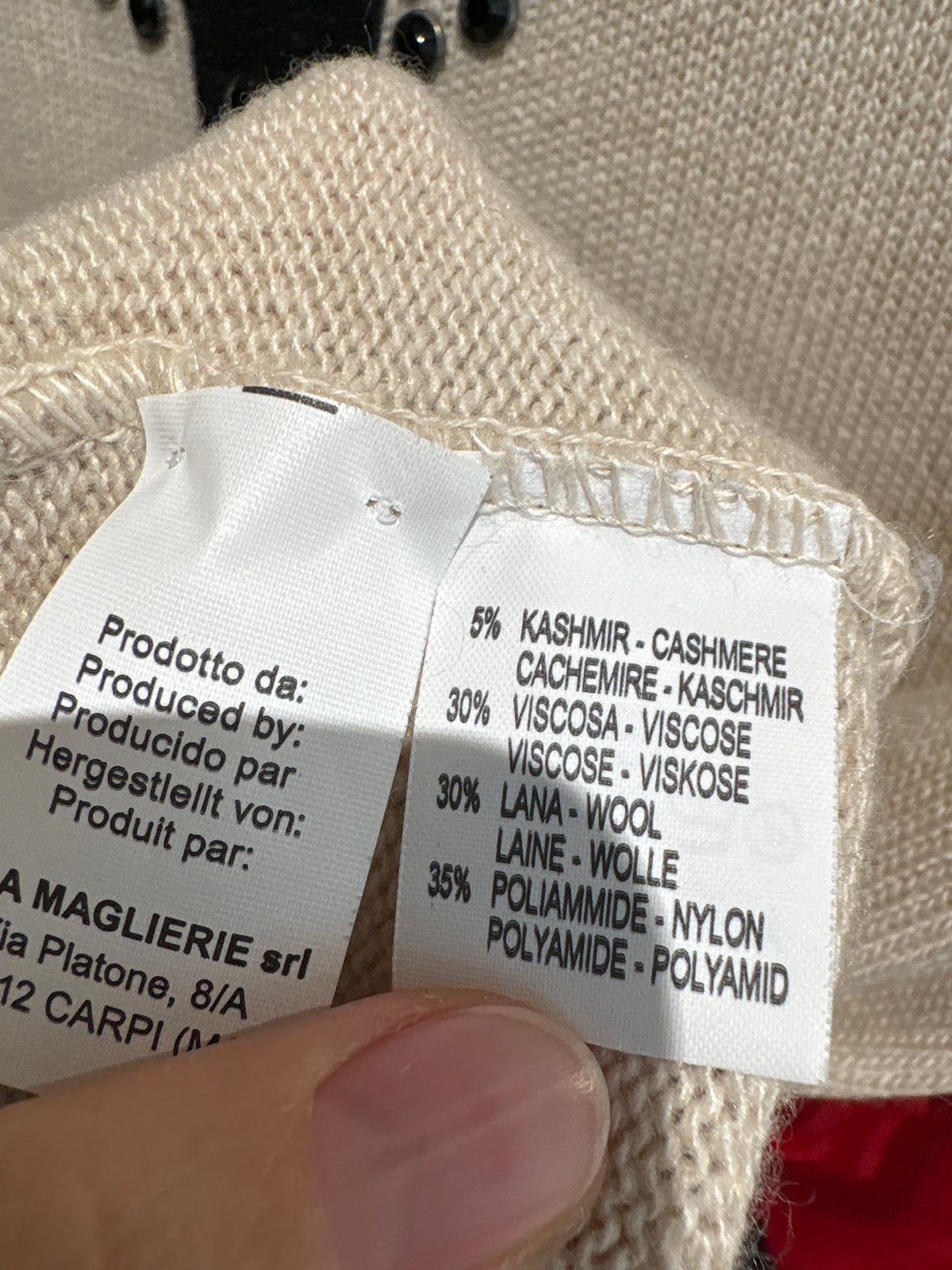 Cardigan italian în stil Chanel light camel din lana cu cașmir și vascoza