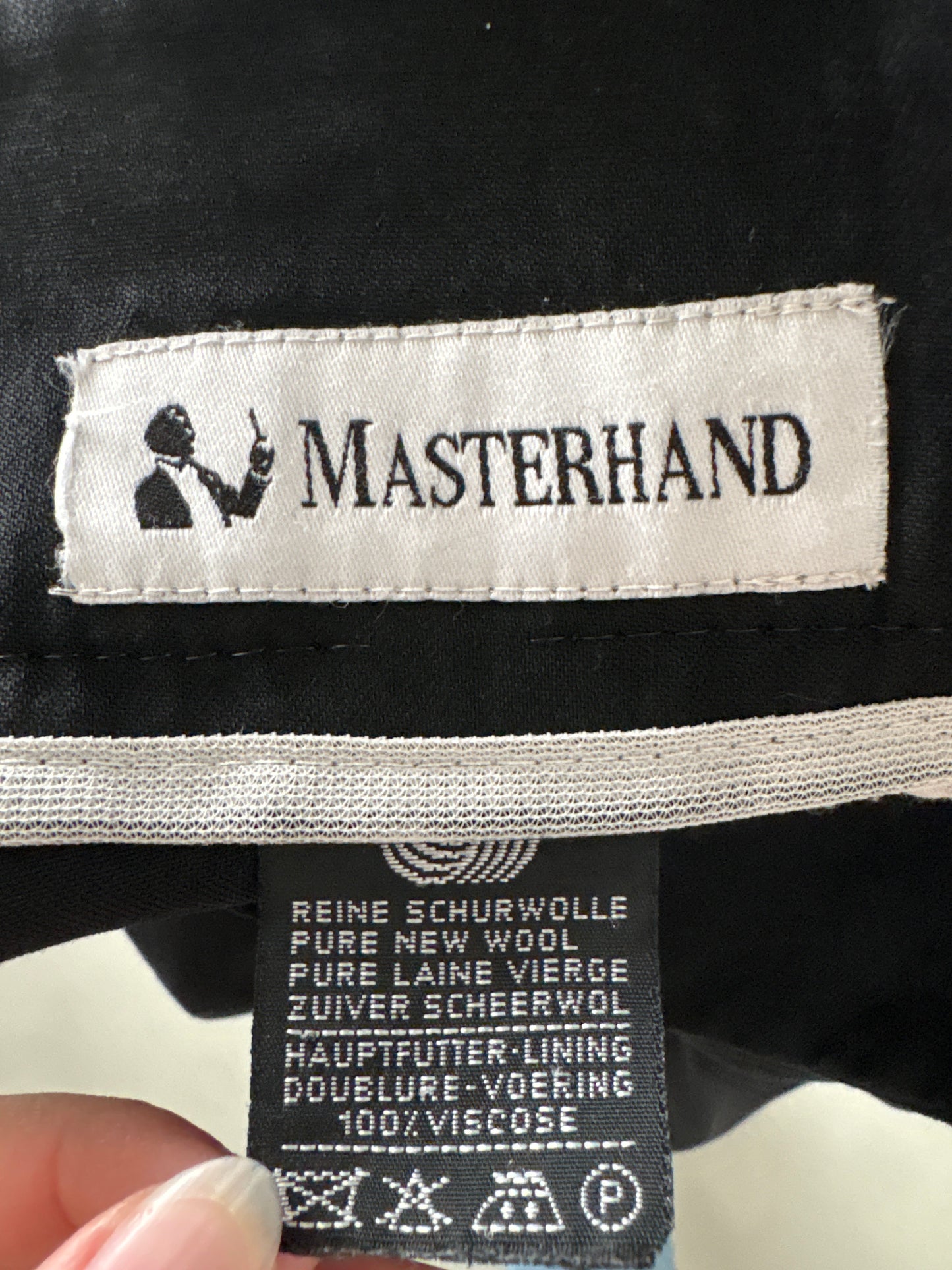 Pantaloni de ocazie cu talie ultra ultra înaltă negri din lana extrafina