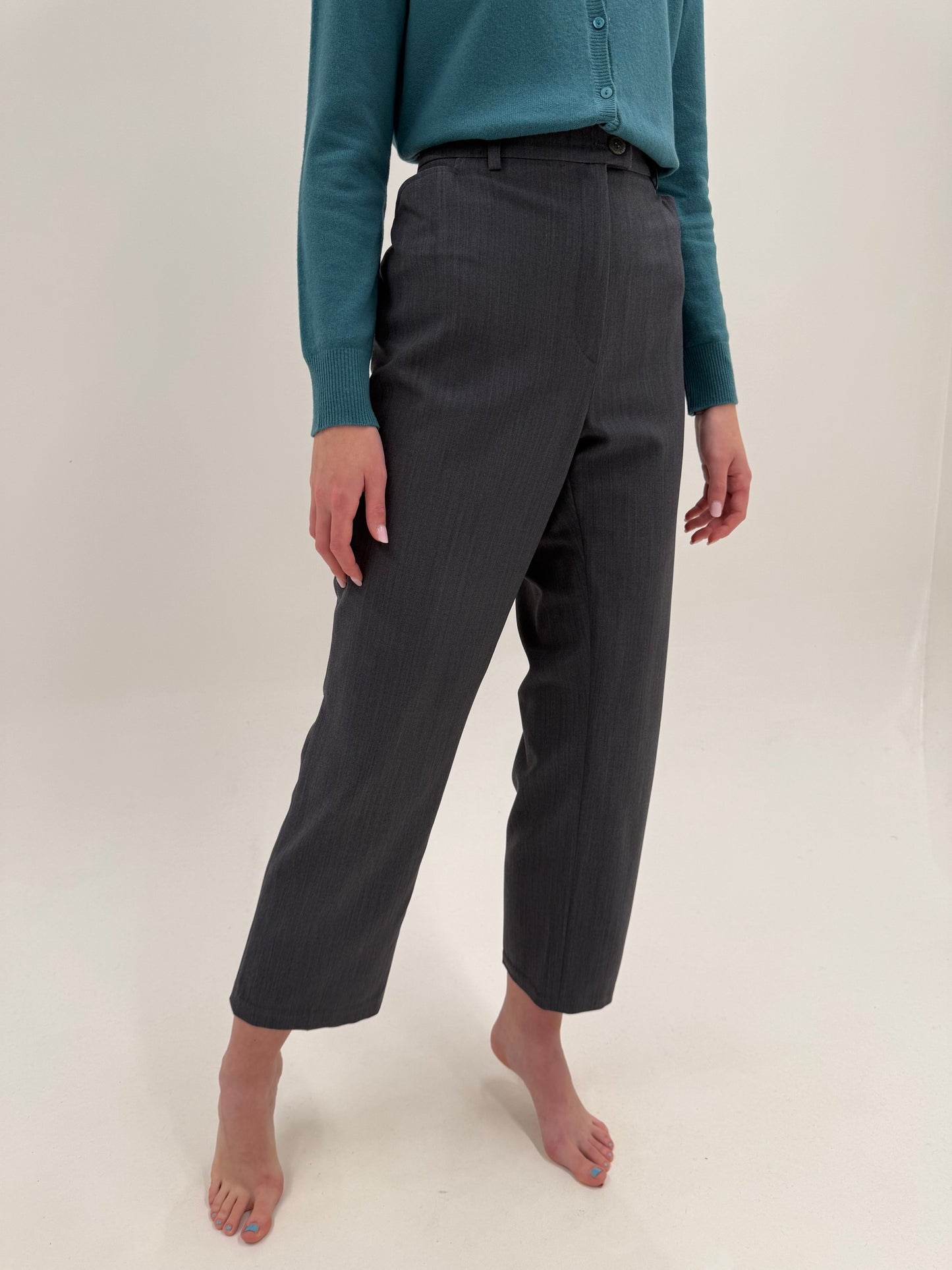 Pantaloni plus size din stofă extrafina confort