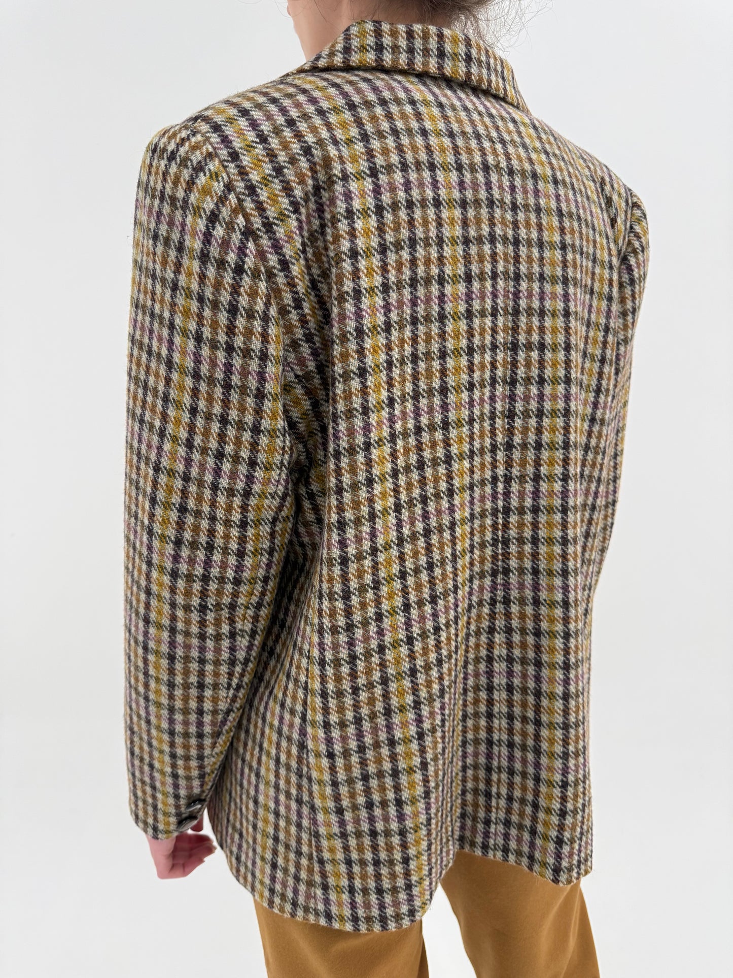 Sacou warm gray în culori superbe din tweed de lana