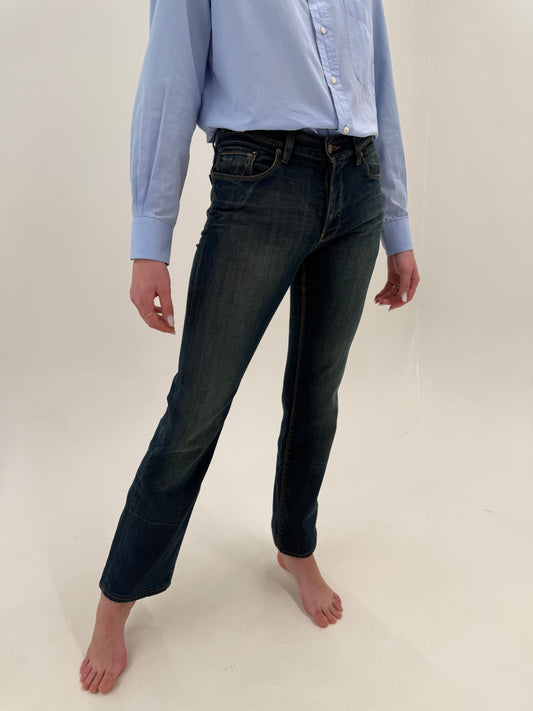 Jeans Prada dark wash bootcut foarte ușor modelatori