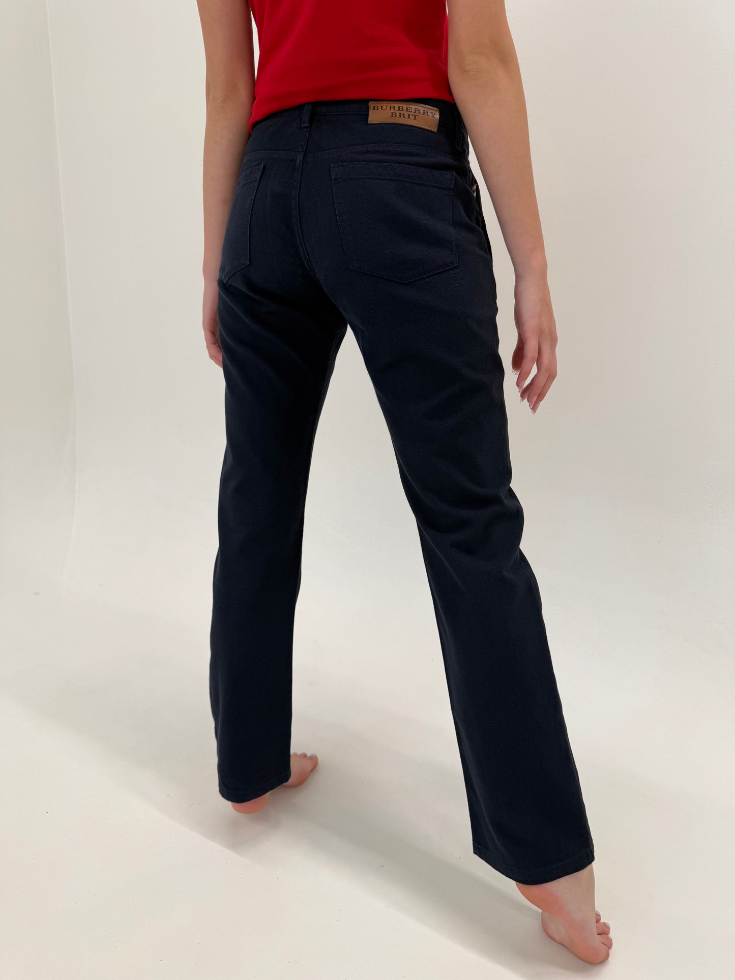 Pantaloni Burberry în croi clasic Navy blue