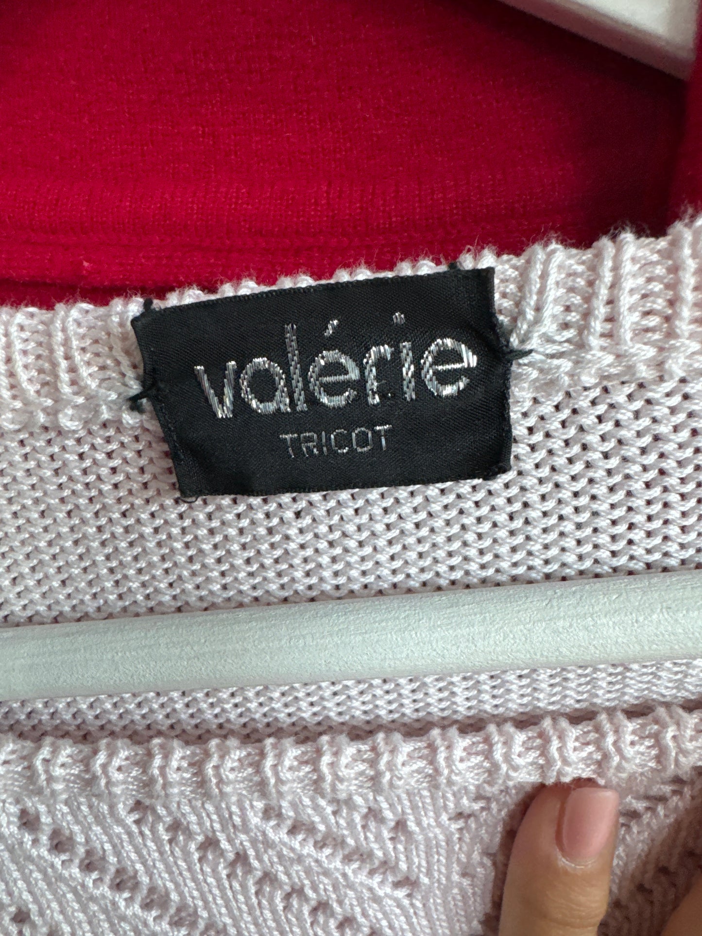 Pulover de brand luxury de tricotaje Italian powder pink din bumbac de gramaj mare