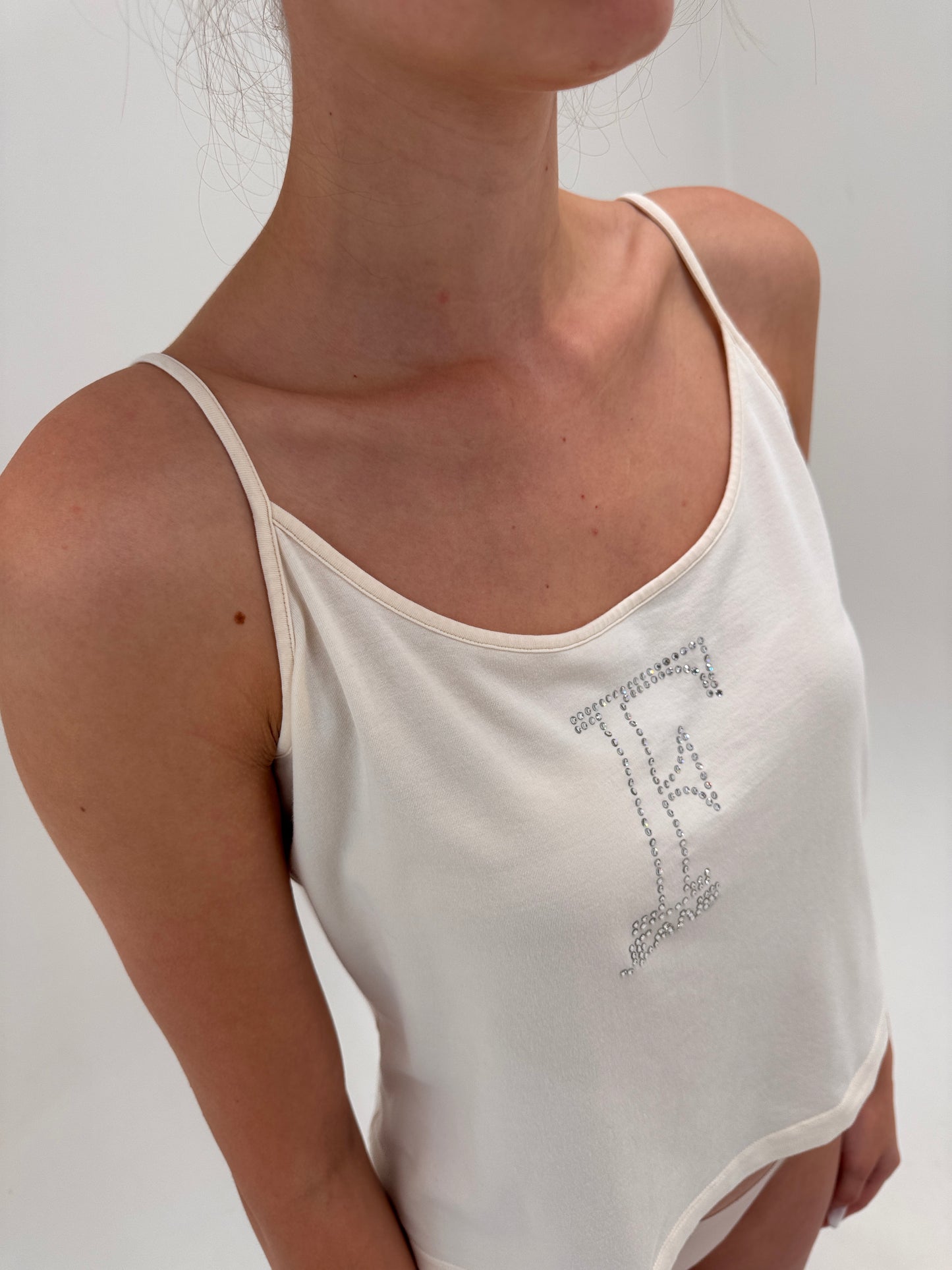 Top luxury cambrat Gianfranco Ferre din bumbac