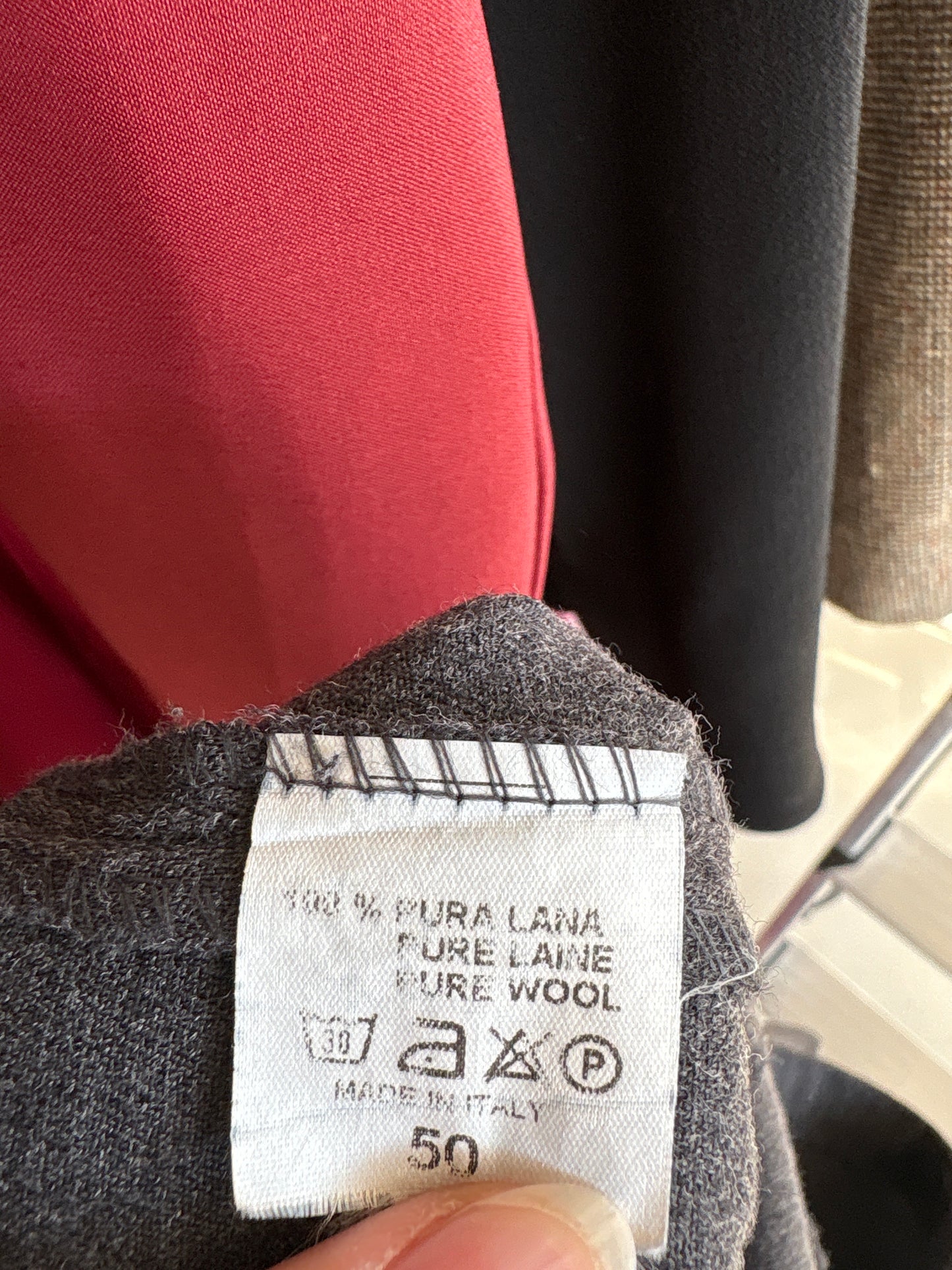 Pantaloni italienești charcoal gray din lana plină extrafina confort