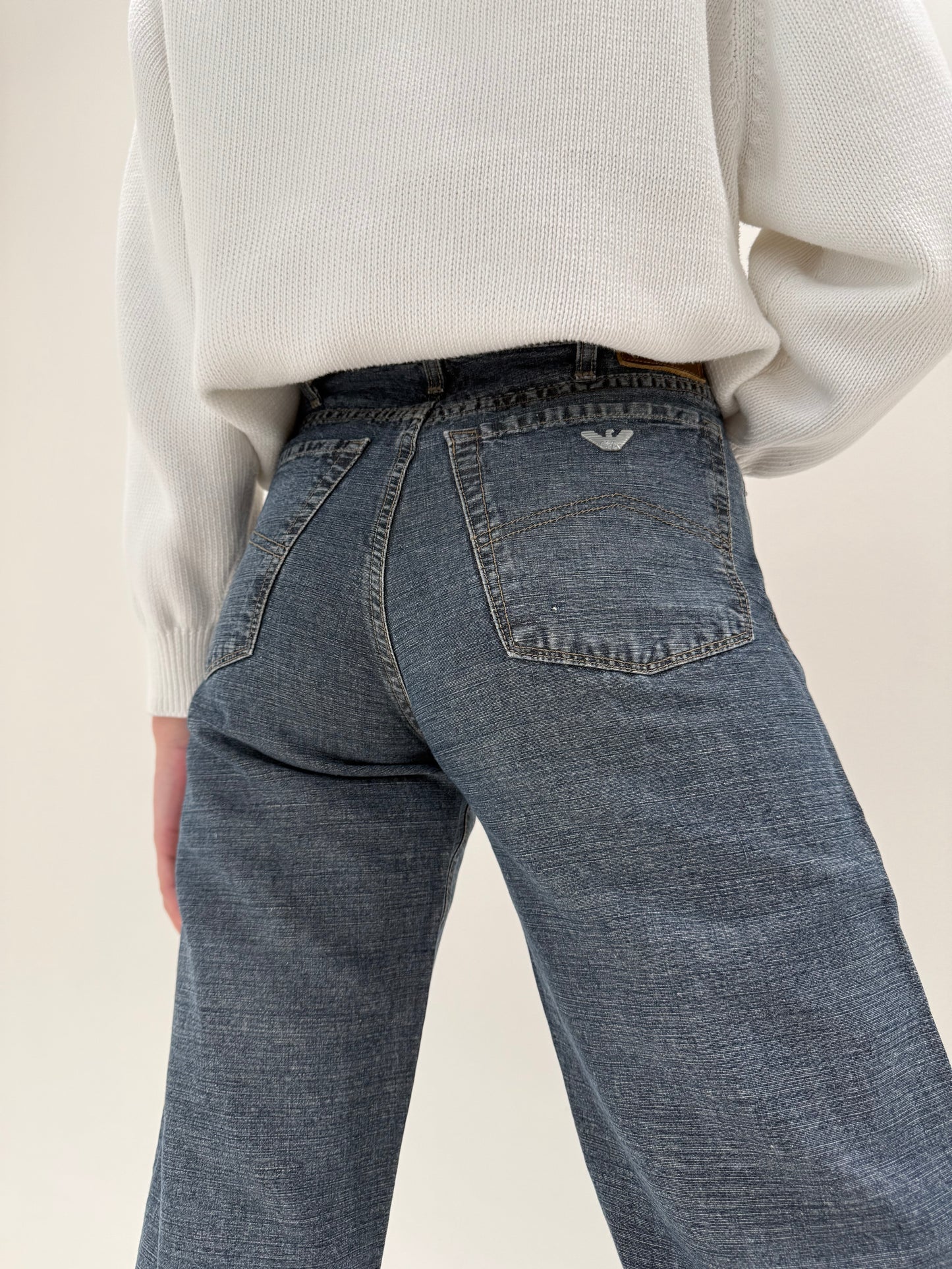 Jeans luxury Armani din bumbac cu in
