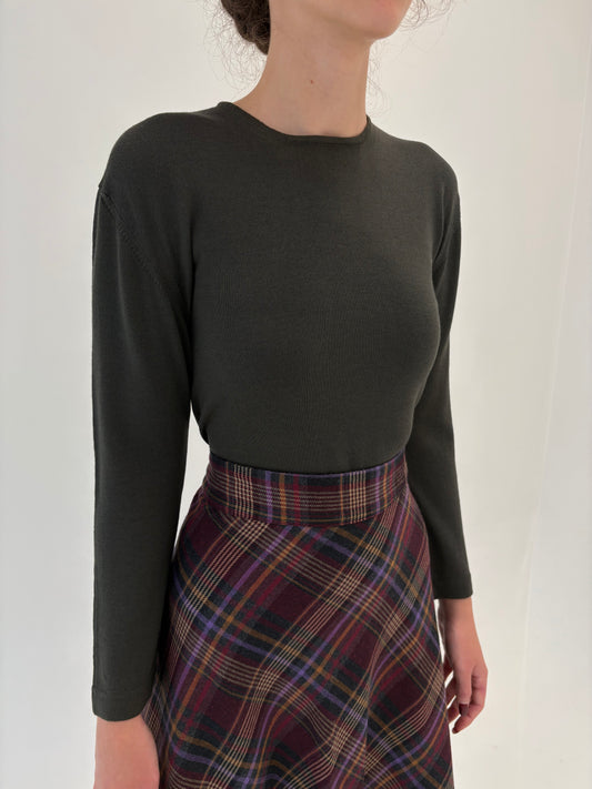 Pulover dark green din lana merino de gramaj mare