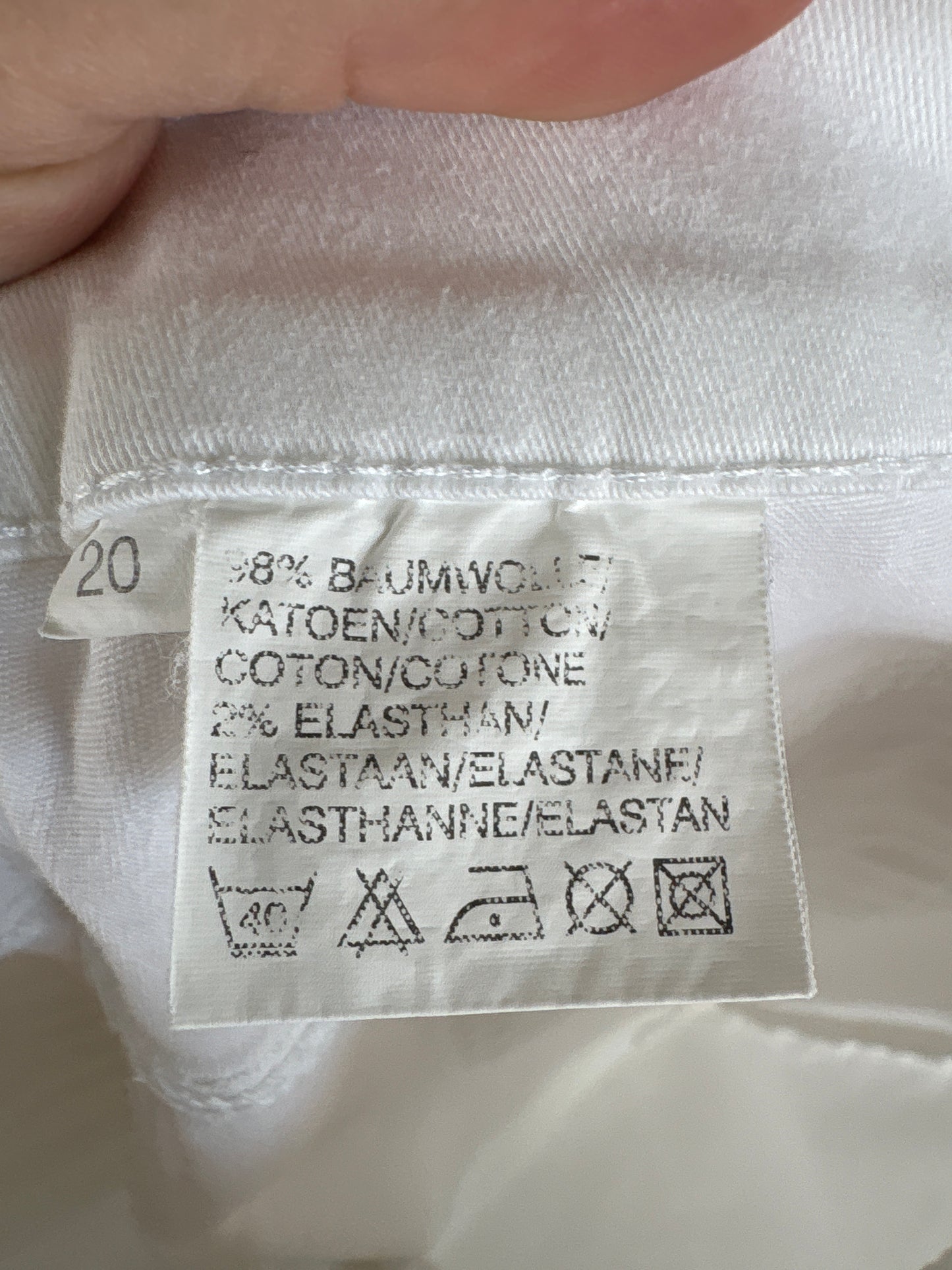 Pantaloni albi din bumbac ultra confort modelatori petite cu solduri generoase
