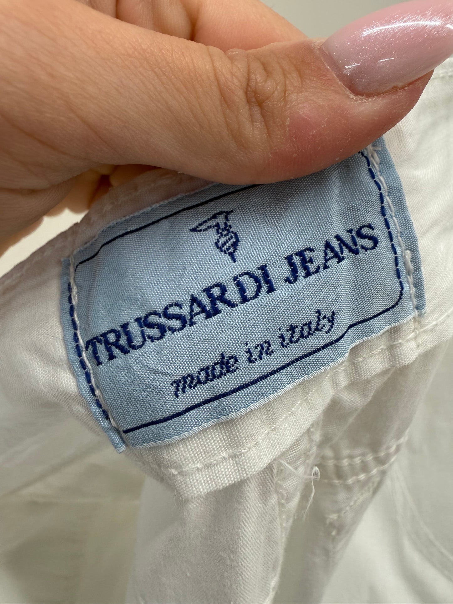 Pantaloni luxury Trussardi petite din poplin de bumbac