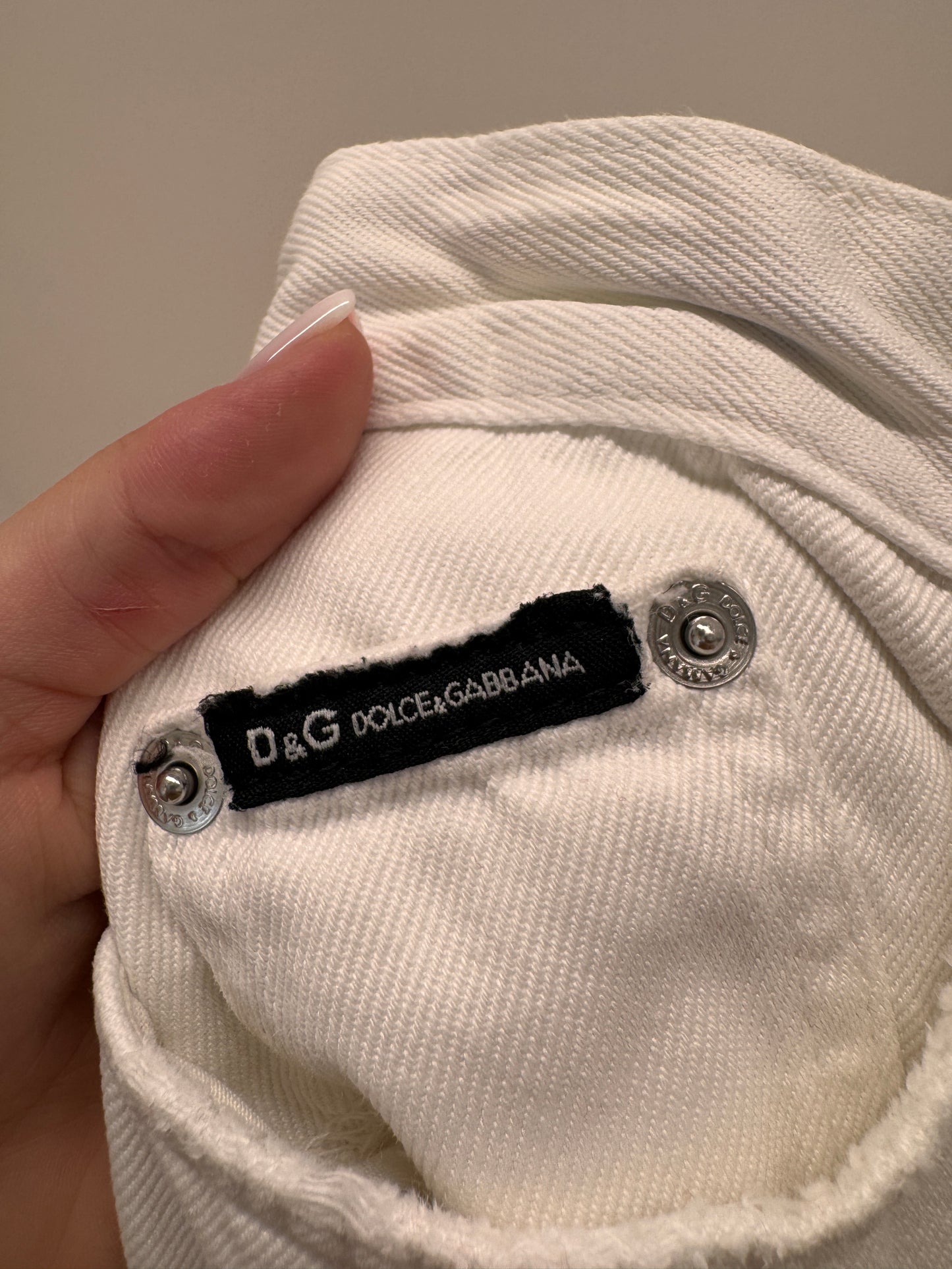 Jeans Dolce&Gabbana tall de vată în croi ușor evazat